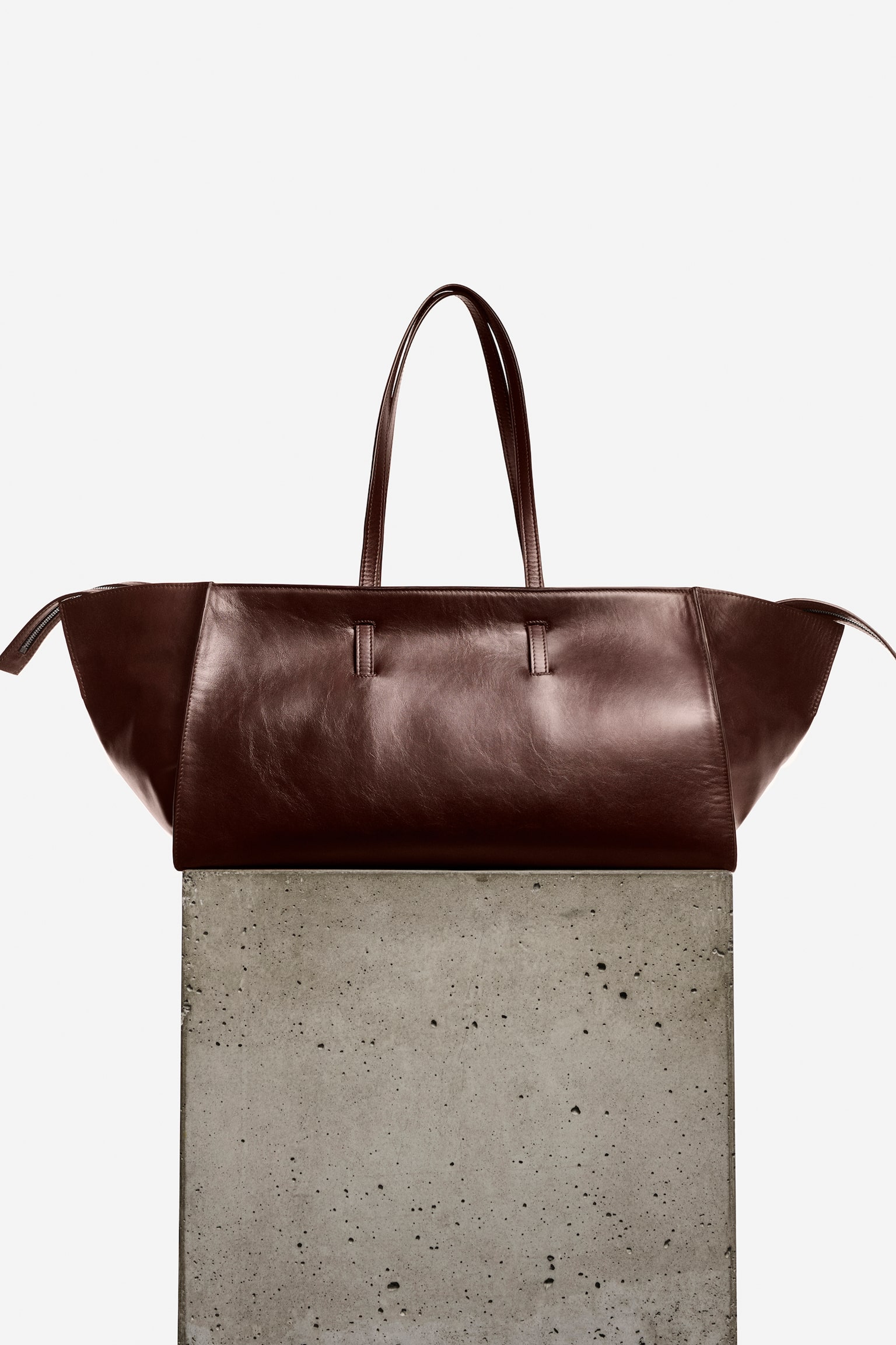 MONUMENT TOTE BAG - LEATHER - MAHOGANY - 3