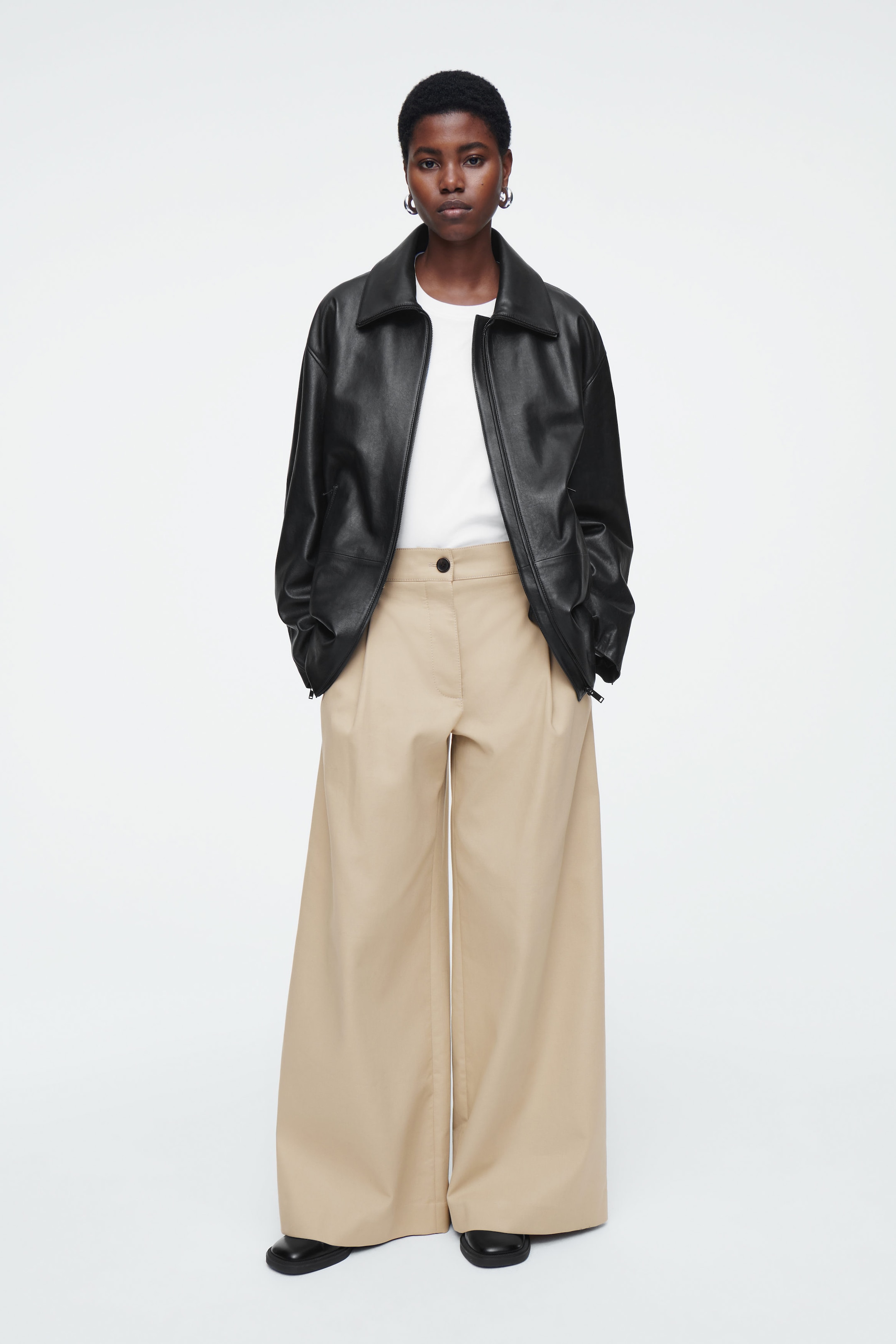 WIDE-LEG COTTON PANTS