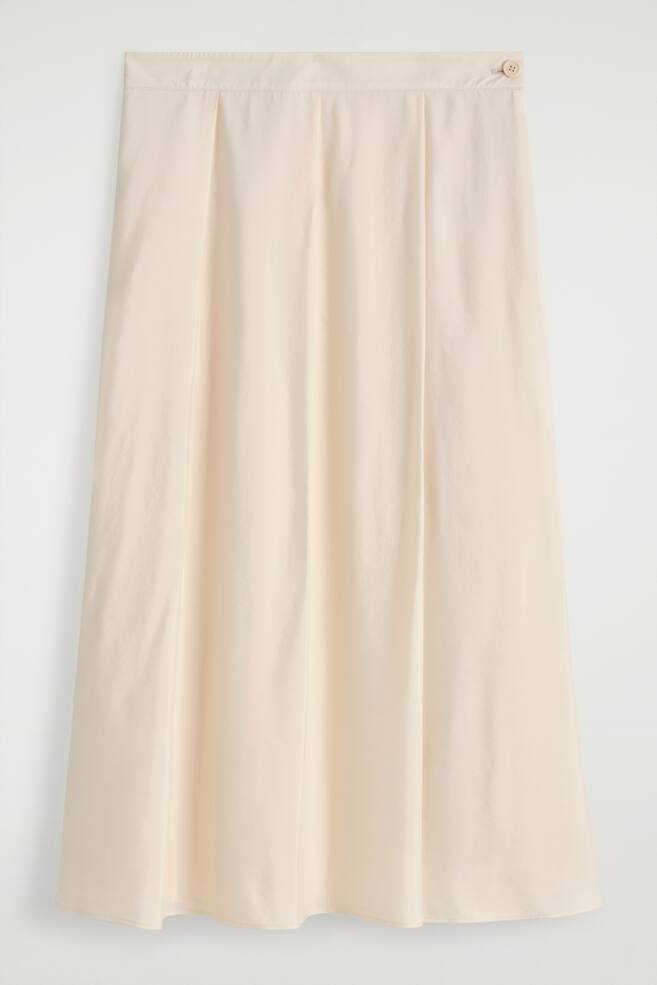 FALDA MIDI EVASÉ PLISADA - CREMA - 1