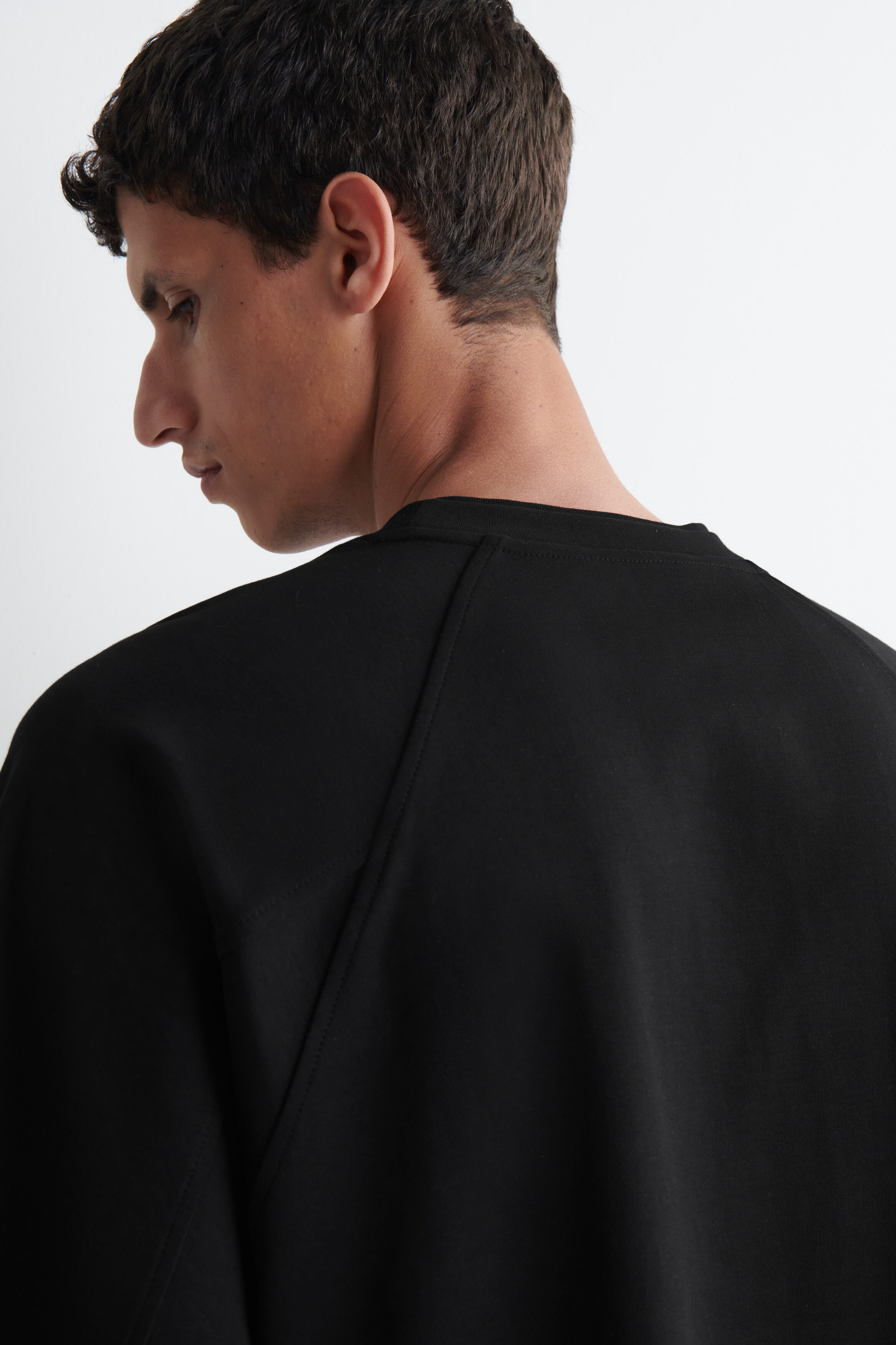 OVERSIZED INTERLOCK COTTON T-SHIRT - BLACK | COS US