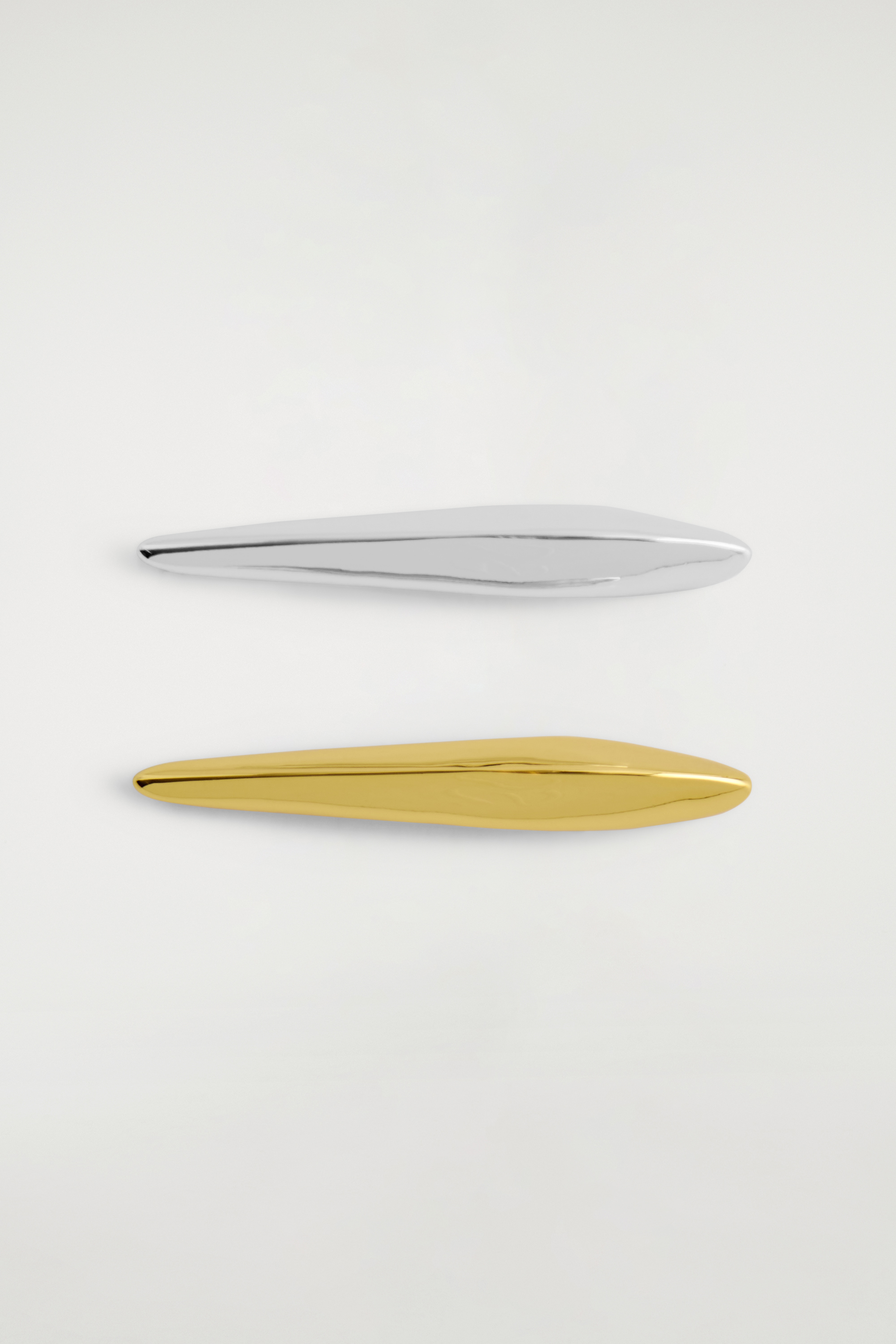 Set van 2 bolvormige haarclips - Goud / Zilver