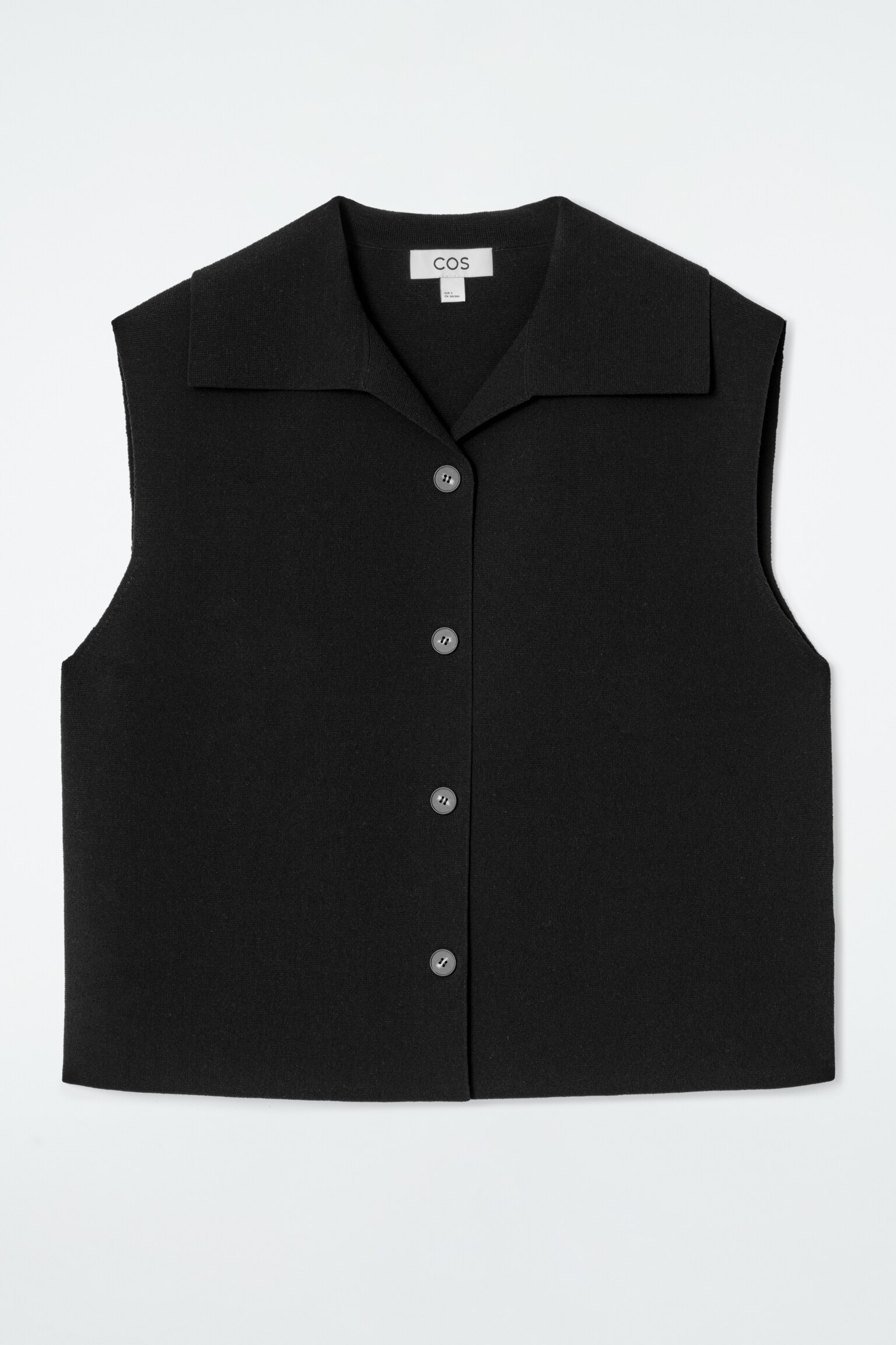 CHALECO DE PUNTO CON CUELLO - NEGRO - 2