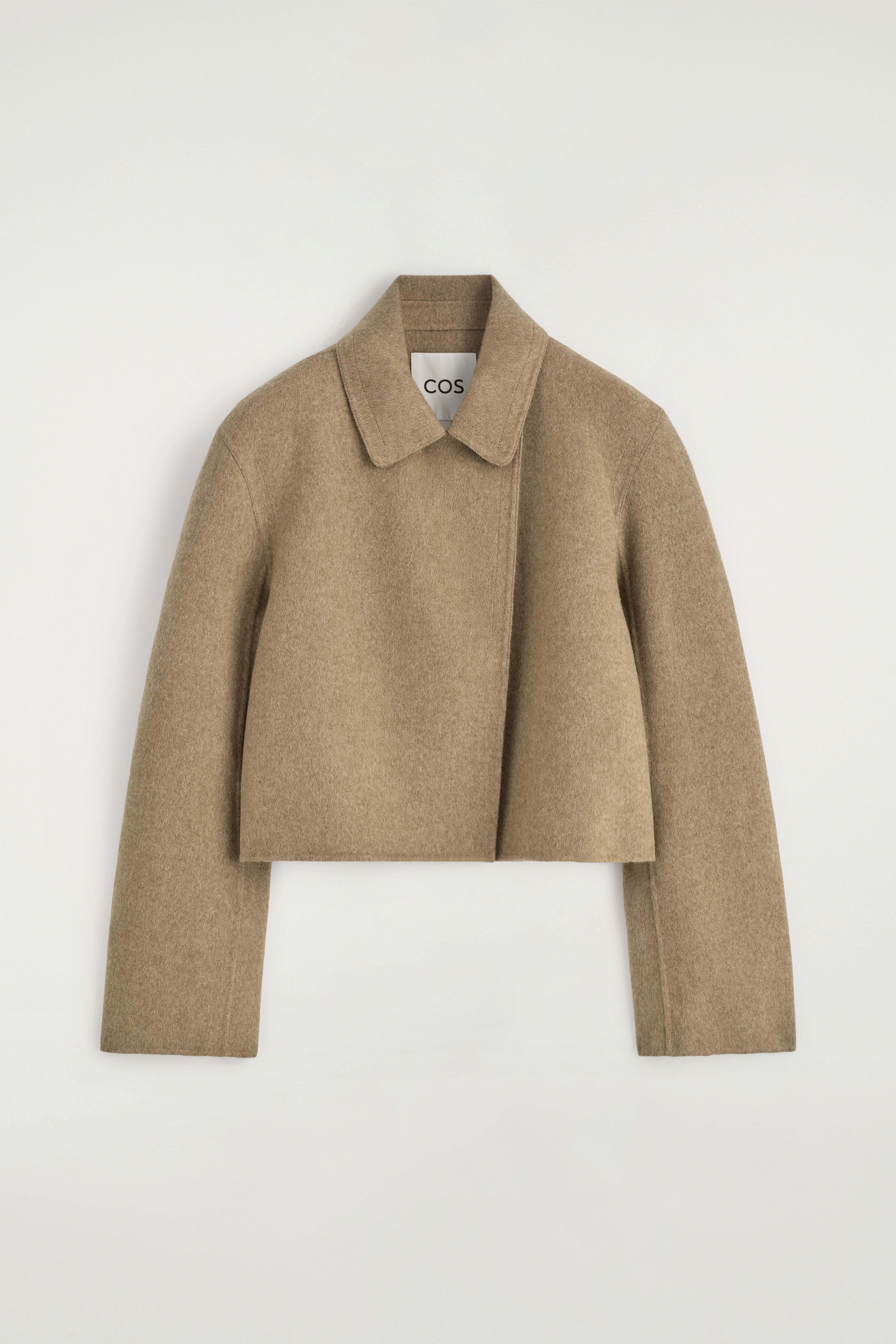 VESTE OVERSIZE COURTE EN LAINE DOUBLE FACE - SABLE/NOIR