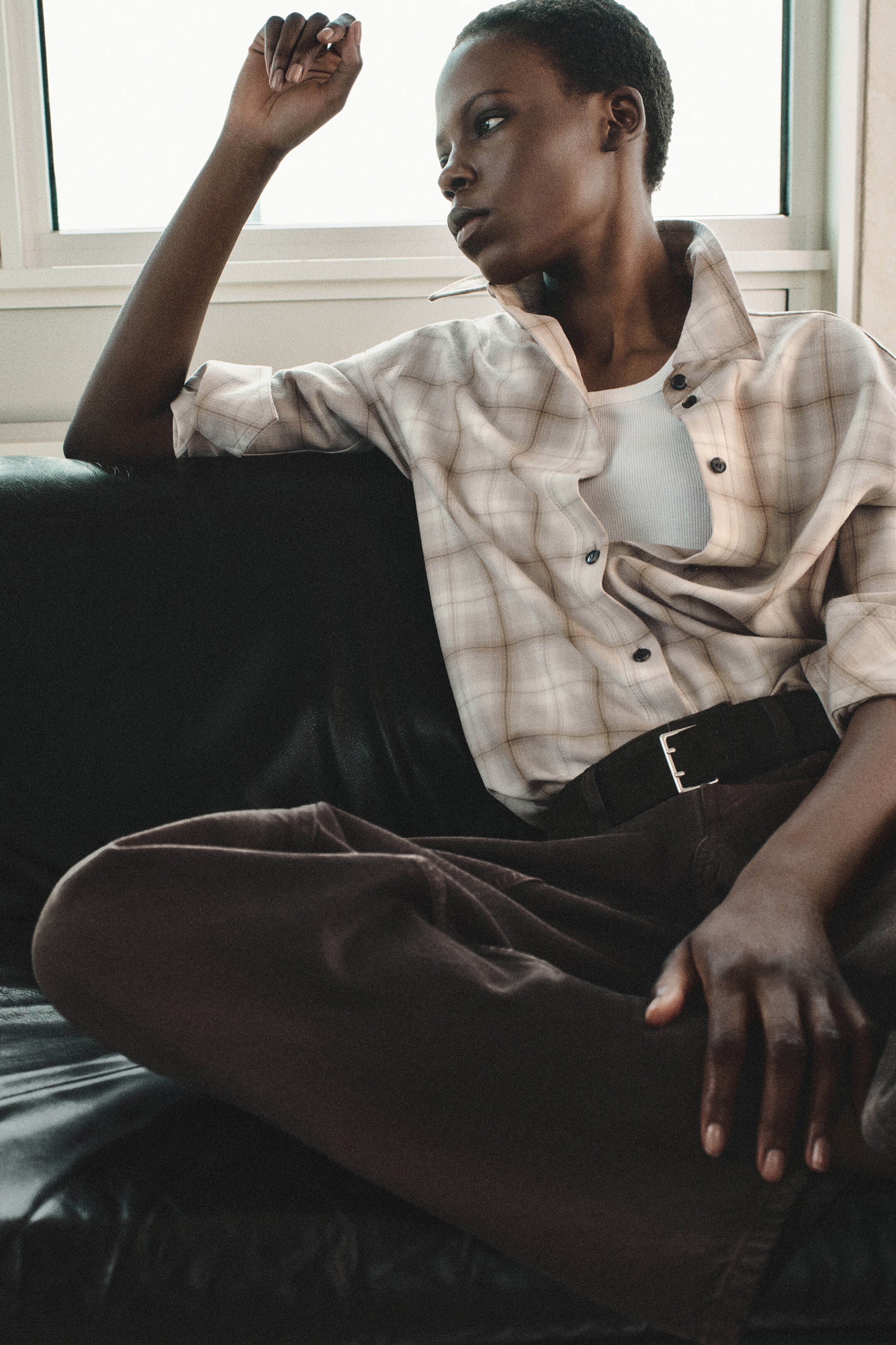 Größeres Bild anzeigen: KARIERTES FLANELLHEMD - BEIGE/KARIERT - Ladies | H&M AT 8