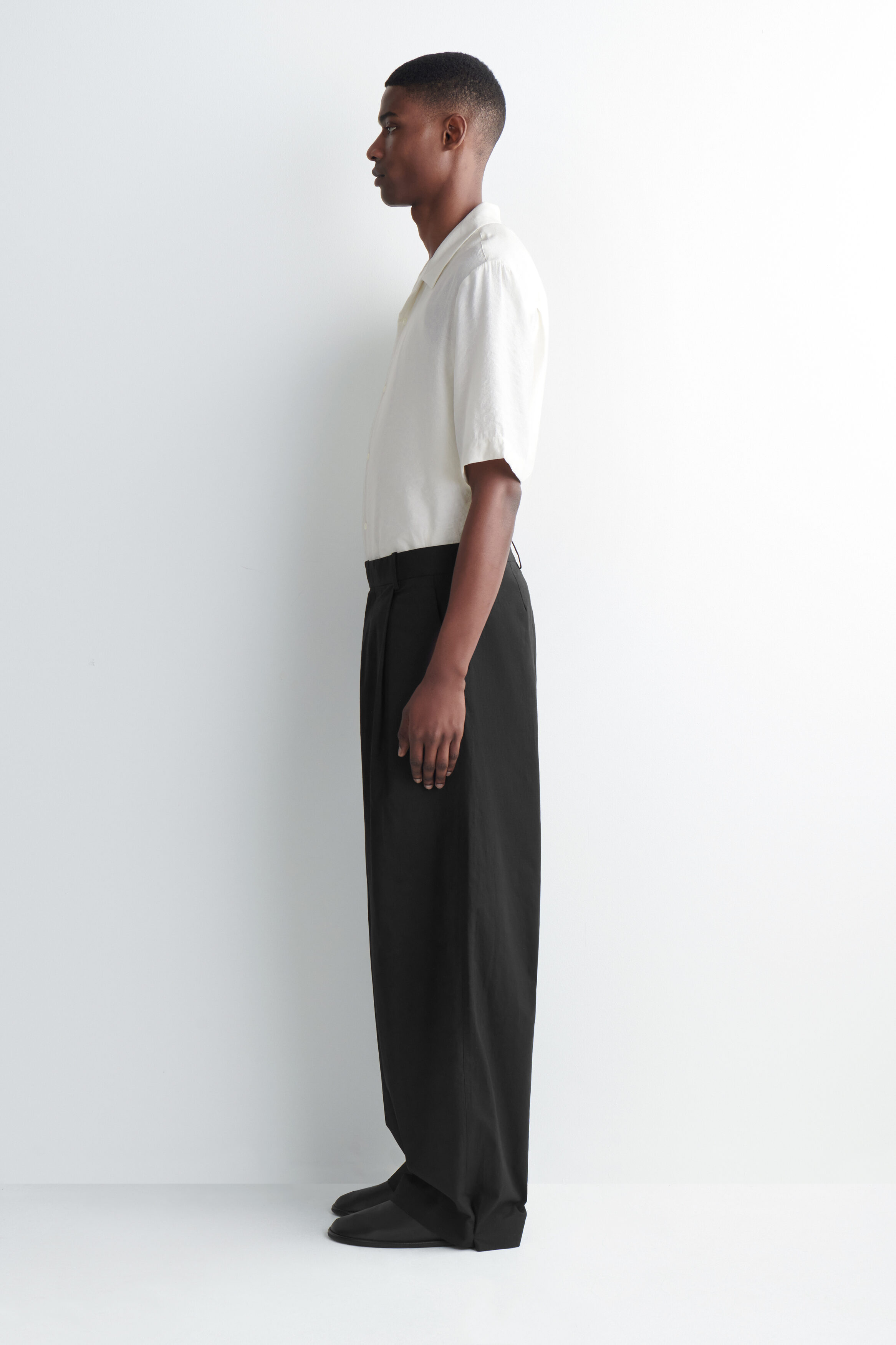COTTON-LINEN RELAXED-FIT BARREL-LEG PANTS - thumbnail 3