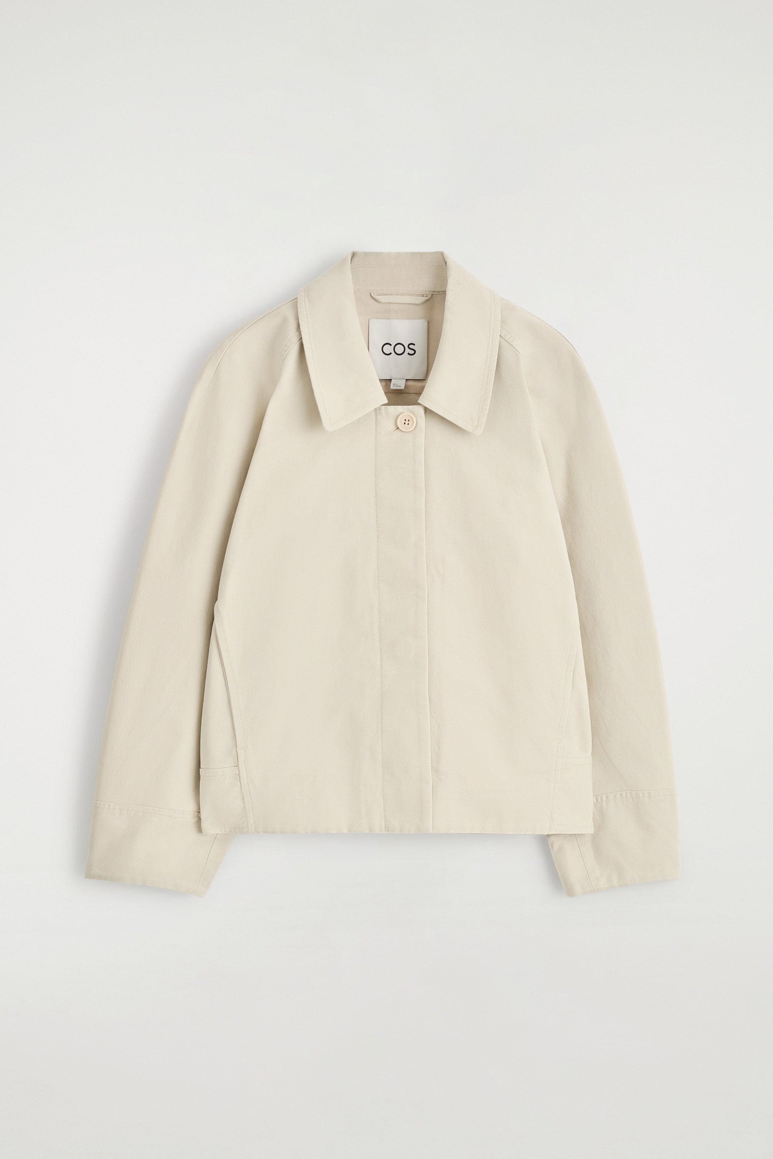 ROUNDED COTTON JACKET - LIGHT BEIGE - 2
