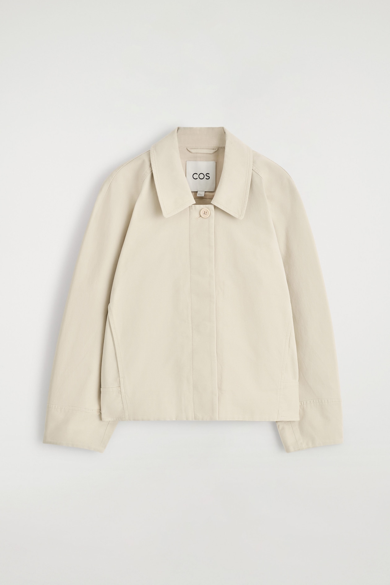ROUNDED COTTON JACKET — LIGHT BEIGE