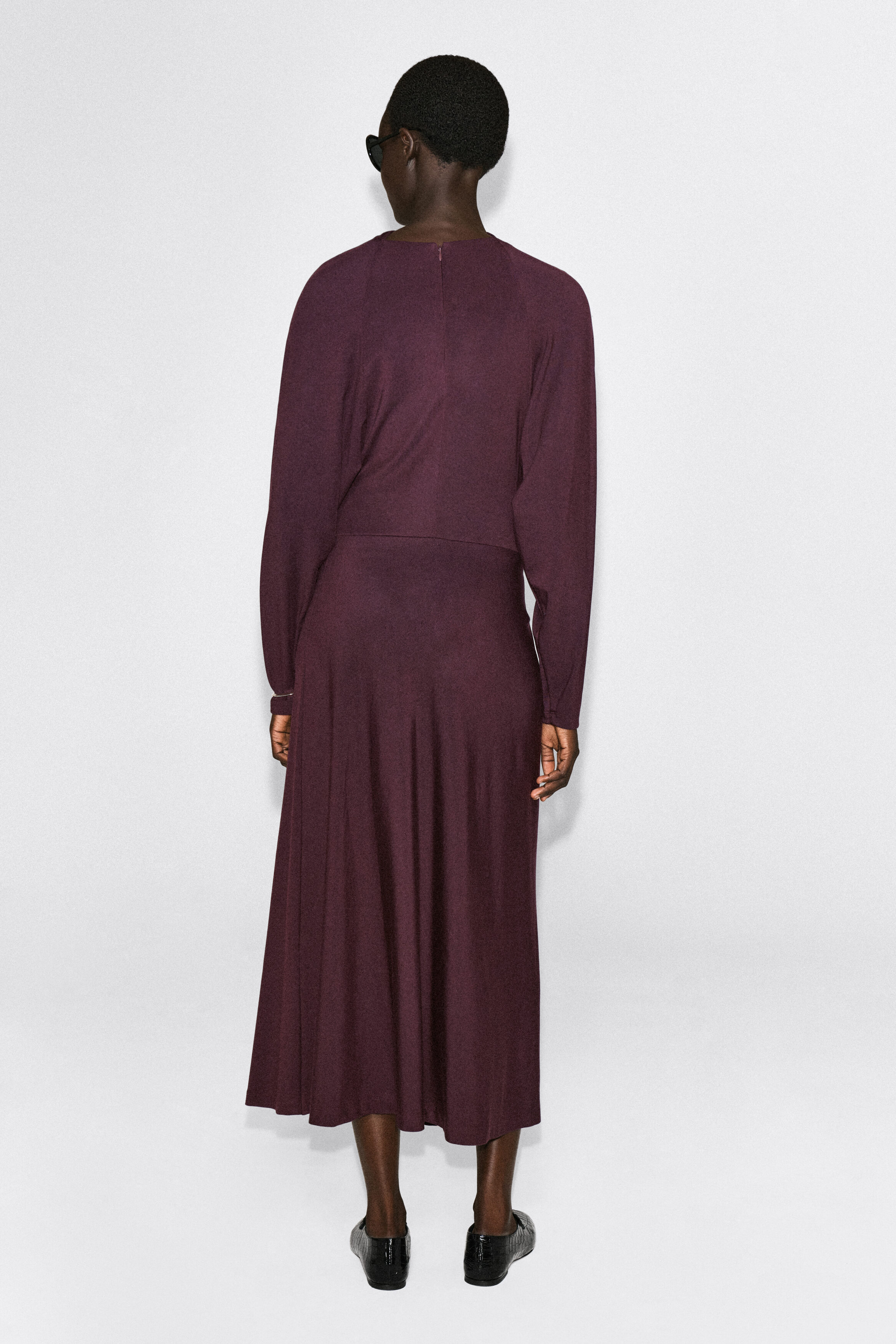DRAPED TWIST-DETAIL MIDI DRESS thumbnail 4