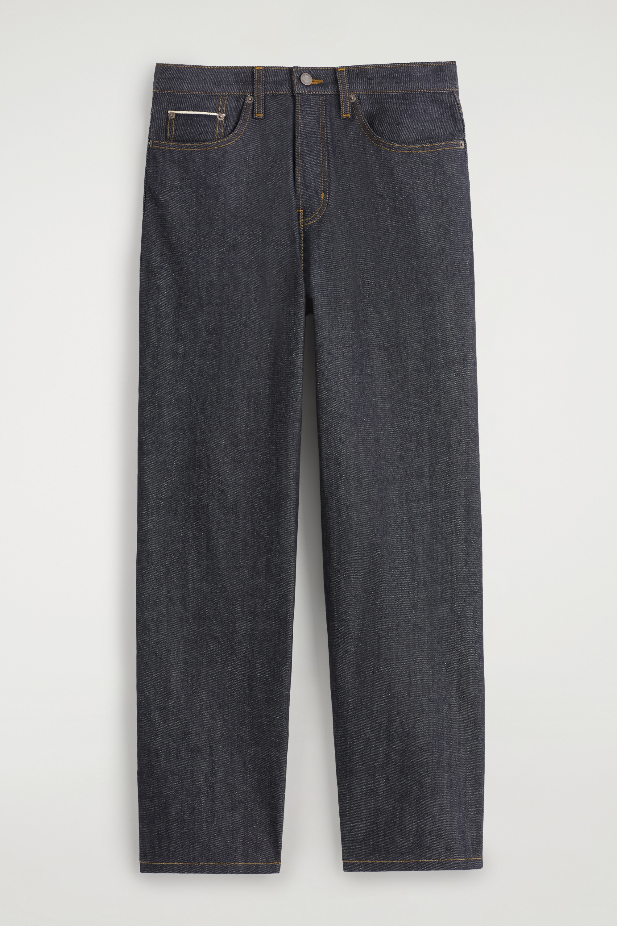 JEANSY „RIDER” Z PROSTYMI NOGAWKAMI I KRAJKĄ - INDYGO/CZARNY