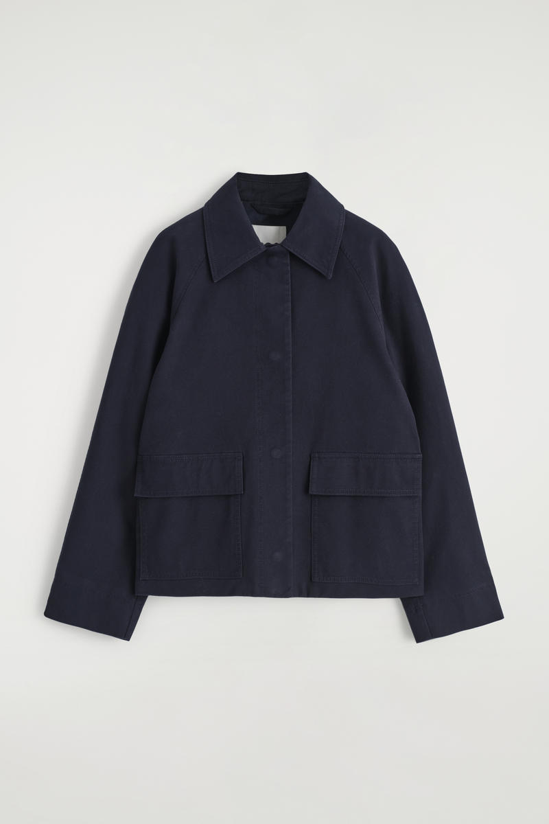 Cos Cotton Utility Jacket In Blue