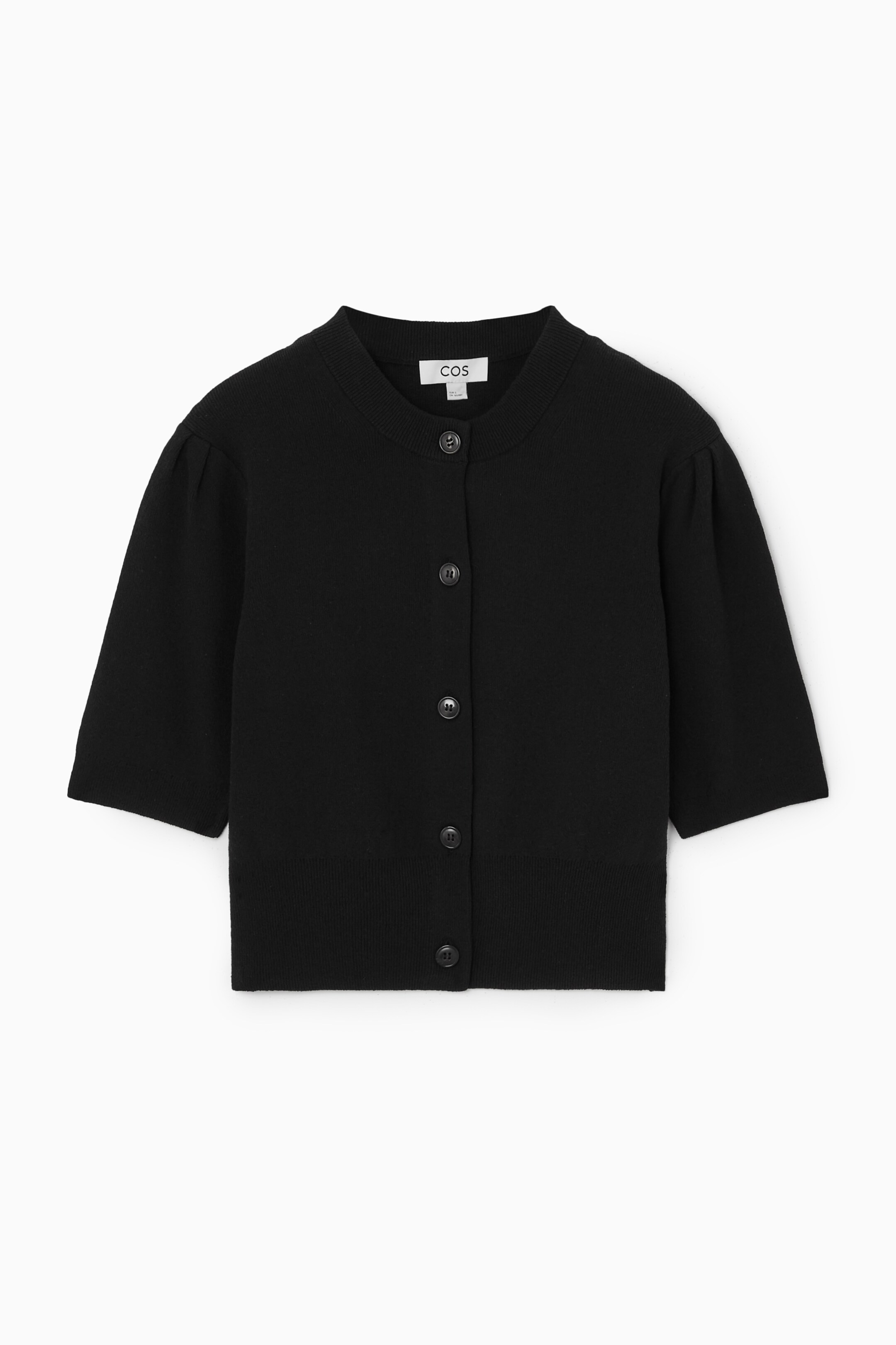 Näytä suurempi kuva: CROPPED SHORT-SLEEVED CARDIGAN - BLACK - NAISET | H&M FI 1