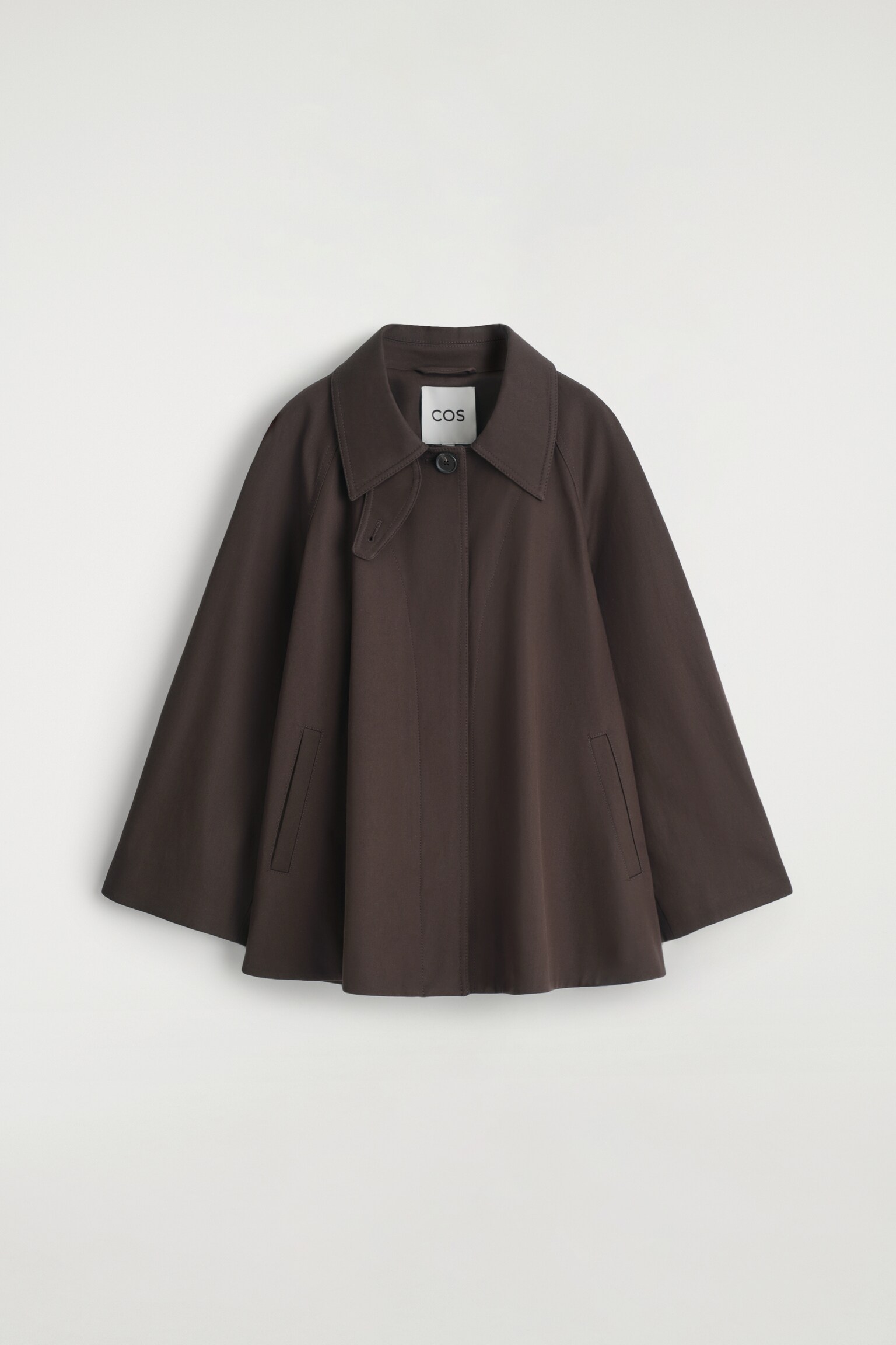 TRENCH CON TAGLIO A TRAPEZIO - MARRONE/BEIGE - 2