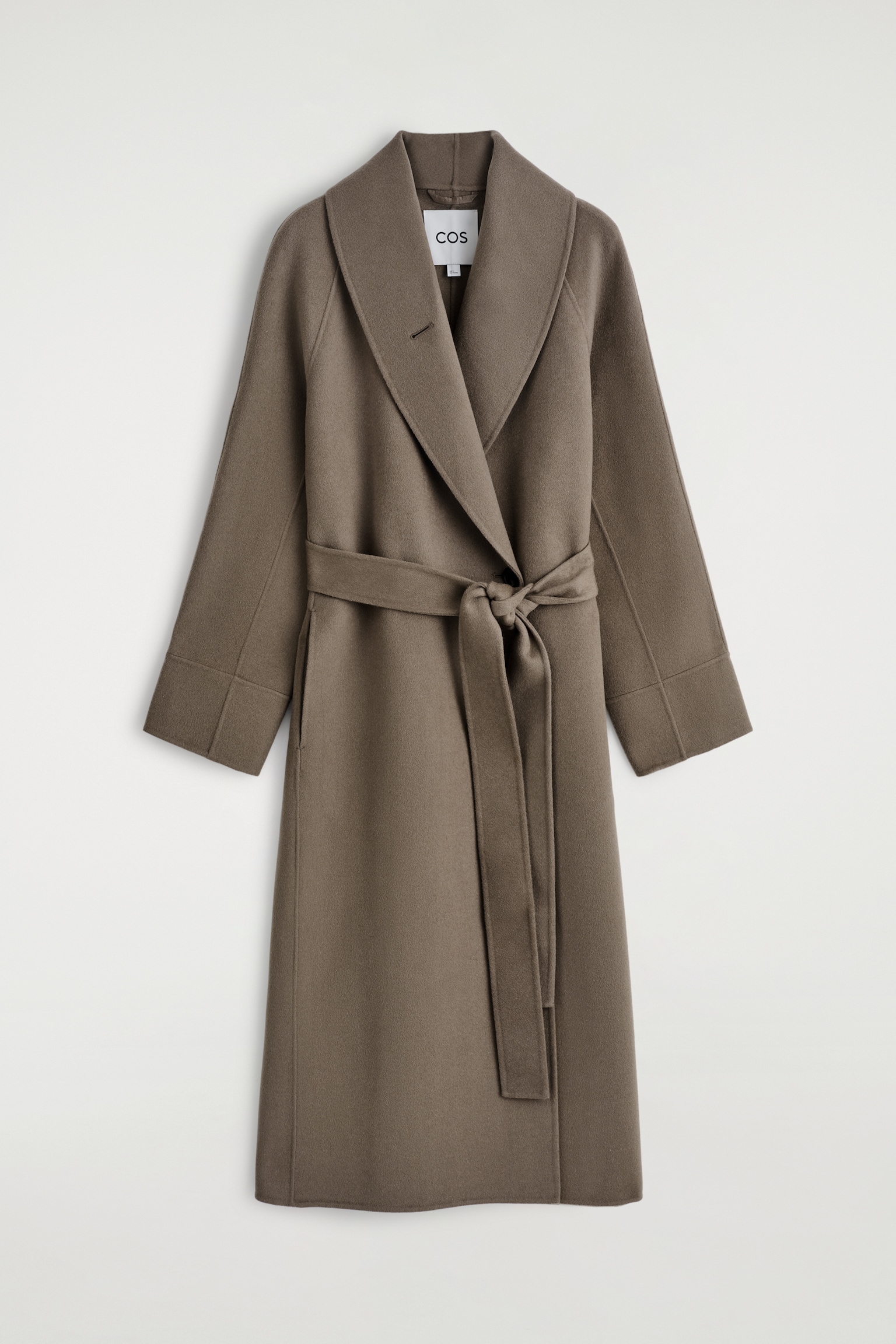 CAPPOTTO IN LANA DOPPIATA CON CINTURA - MARRONE/NERO/BORDEAUX - 2