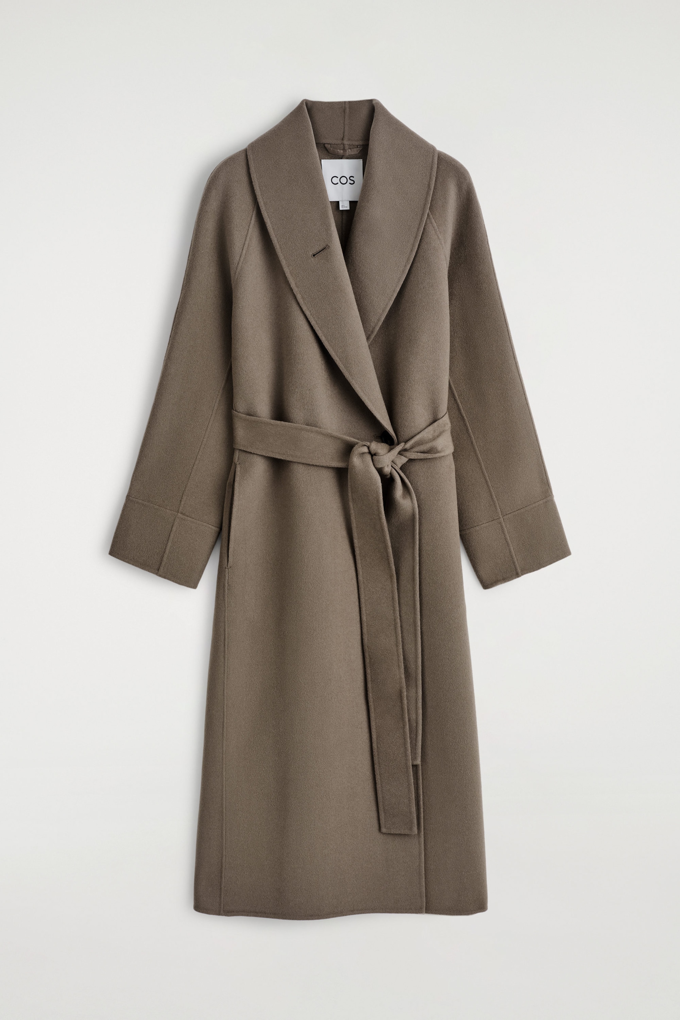 BELTED DOUBLE-FACED WOOL COAT