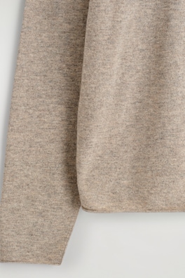MERINO WOOL CREW-NECK SWEATER — BEIGE MÉLANGE 7