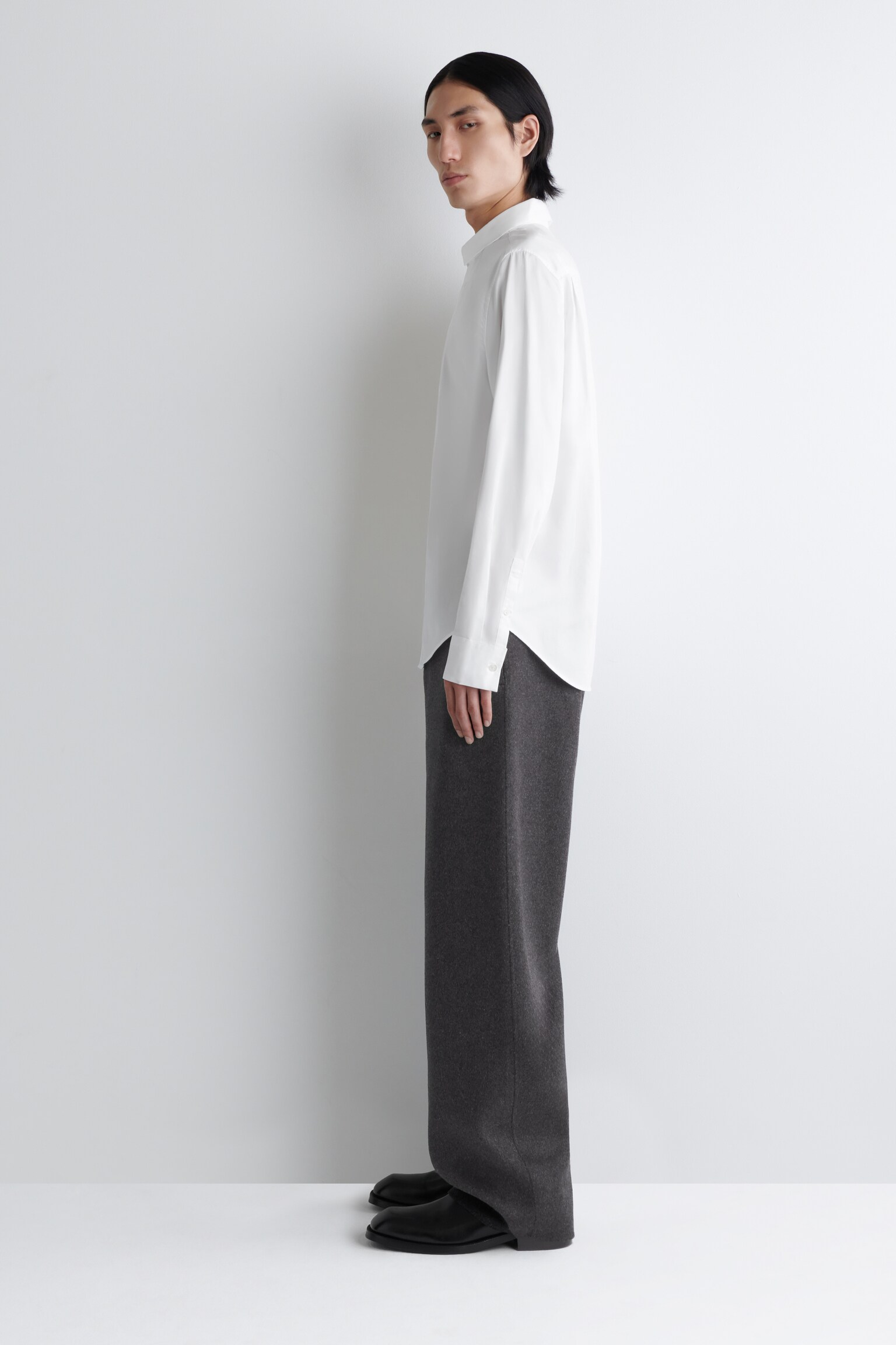 CAMICIA SARTORIALE IN COTONE - BIANCO - 4
