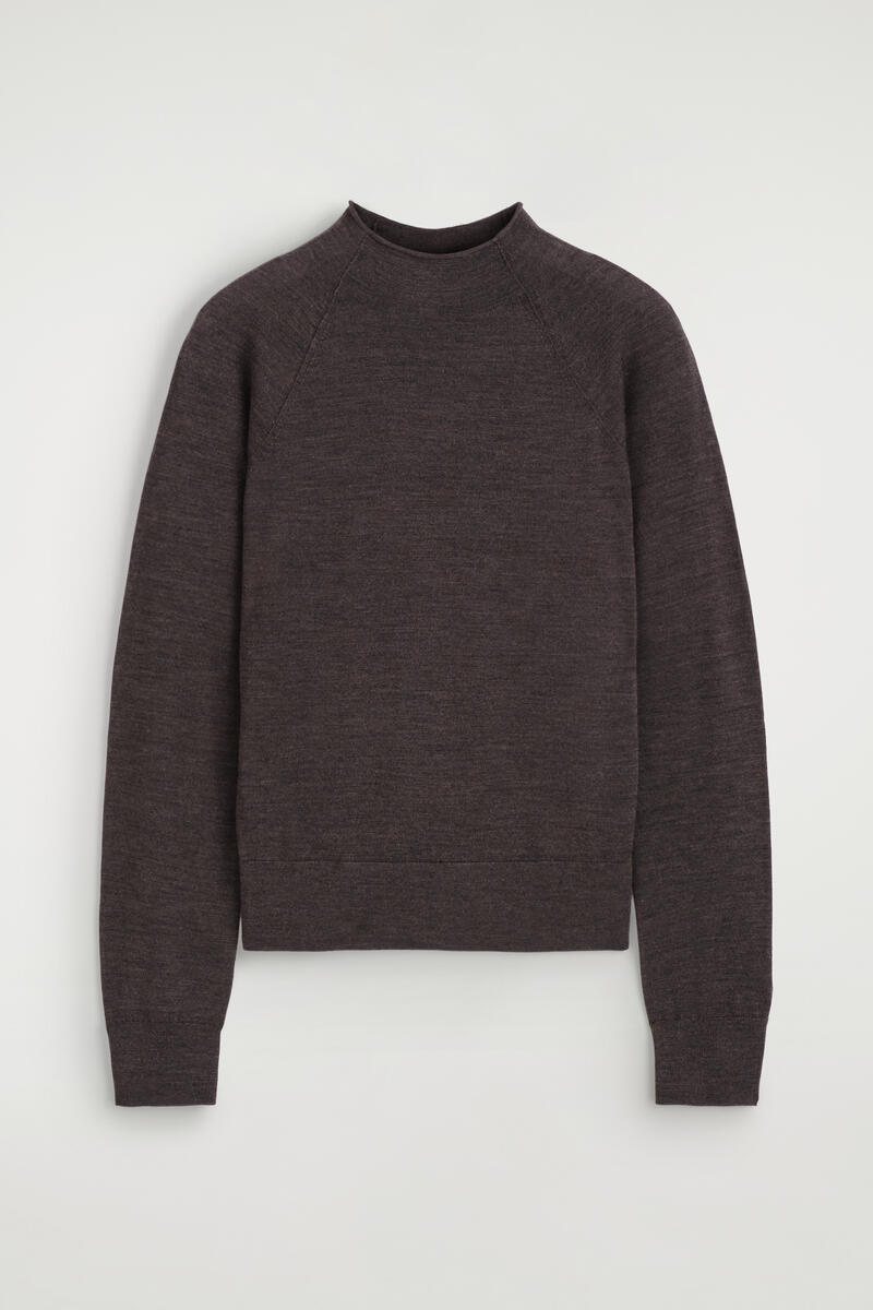 Merino Wool Funnel-Neck Sweater