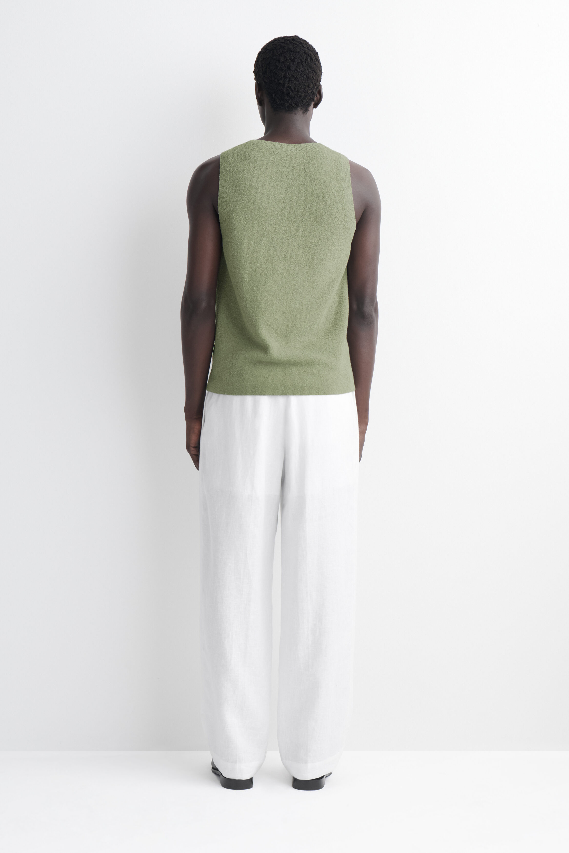 BOUCLÉ-KNIT TANK TOP - GREEN | COS US