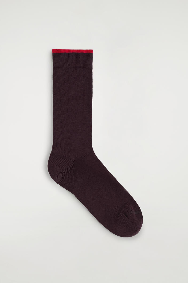 Contrast-Tipped Cotton Socks