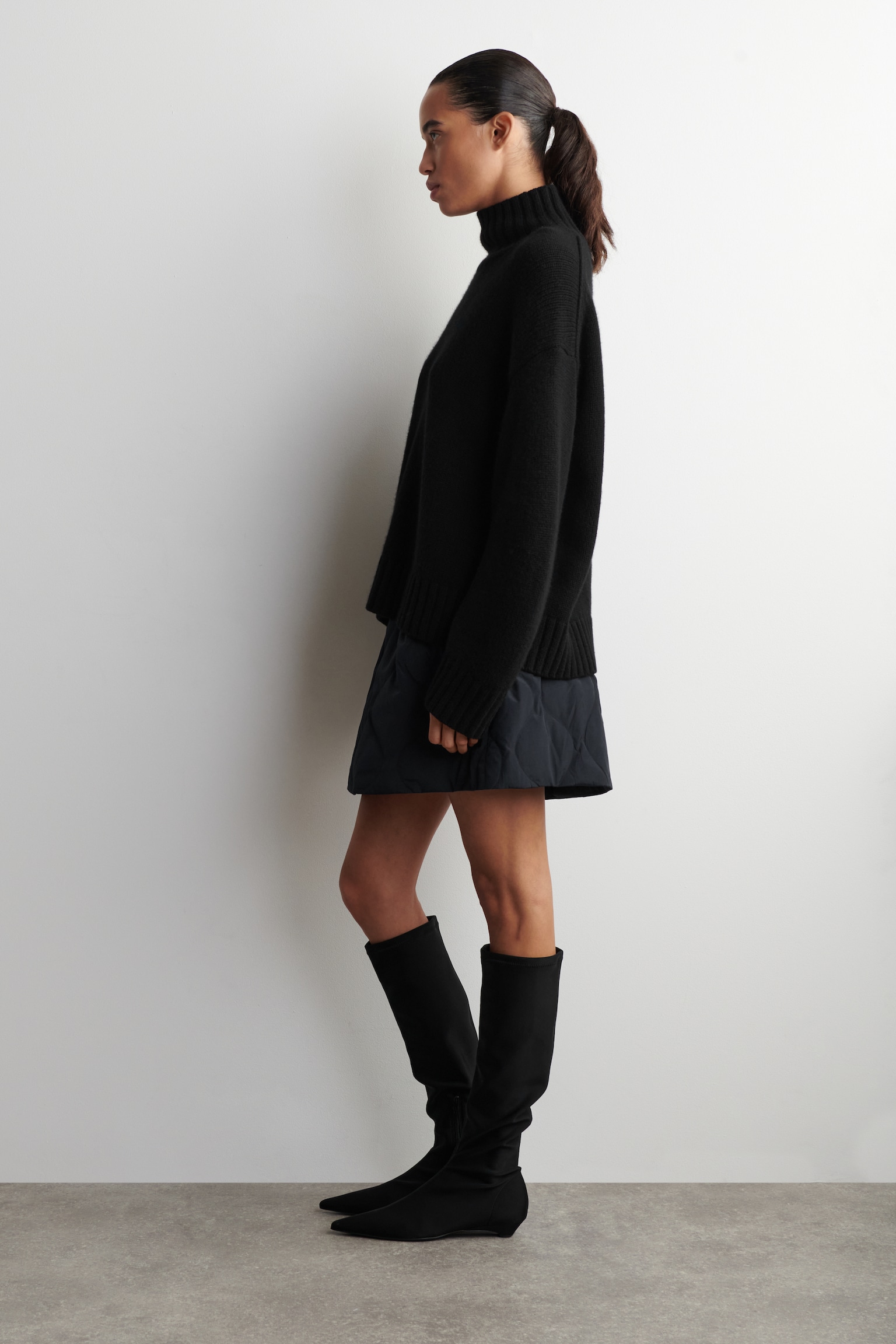 MINI-JUPE MATELASSÉE - BLEU MARINE - 5