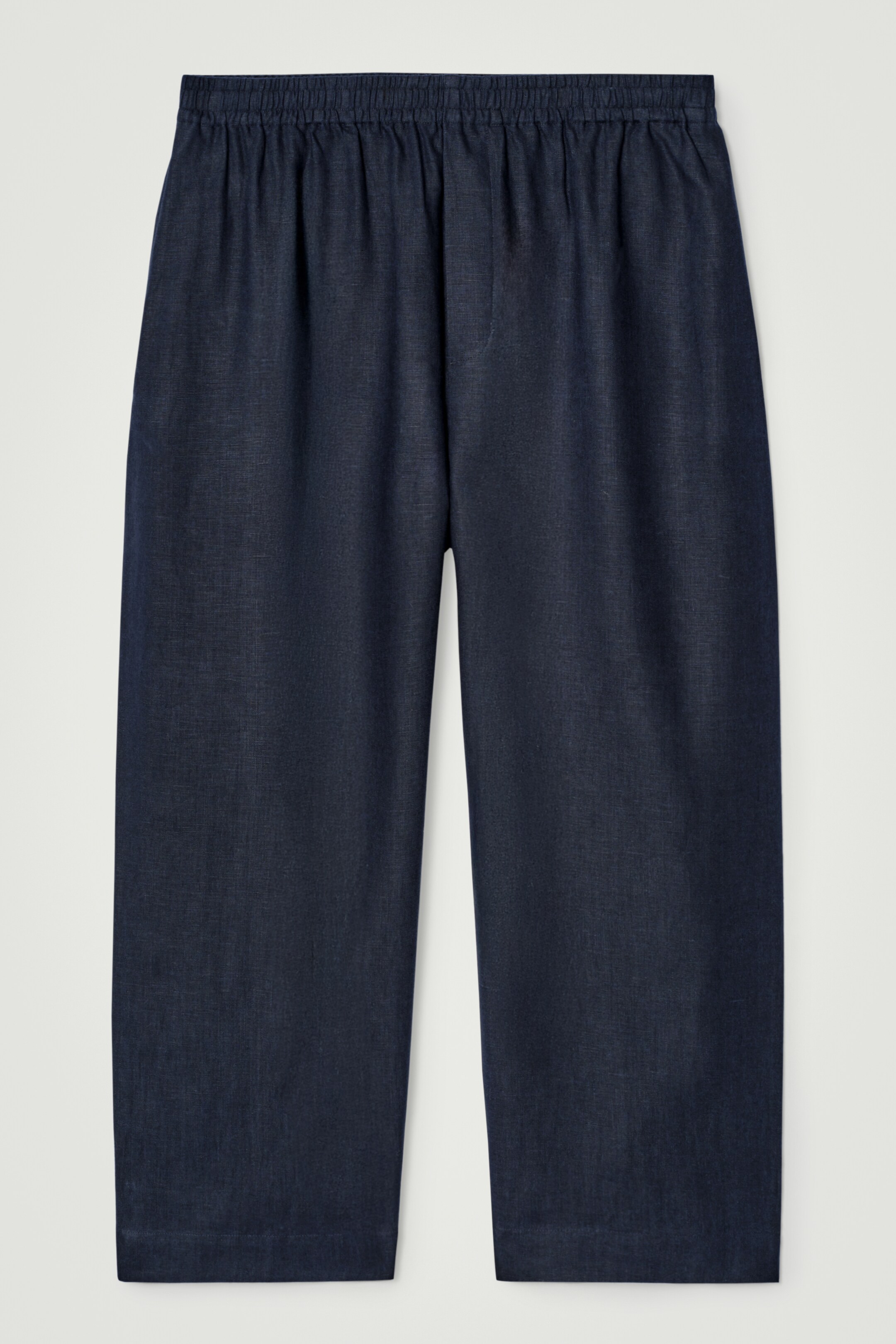 Agrandir l'image: PANTALON LARGE À TAILLE ÉLASTIQUÉE EN LIN - BLEU MARINE - HOMME | H&M CH 7