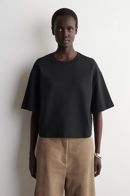 OVERSIZED BOXY COTTON T-SHIRT — BLACK 1