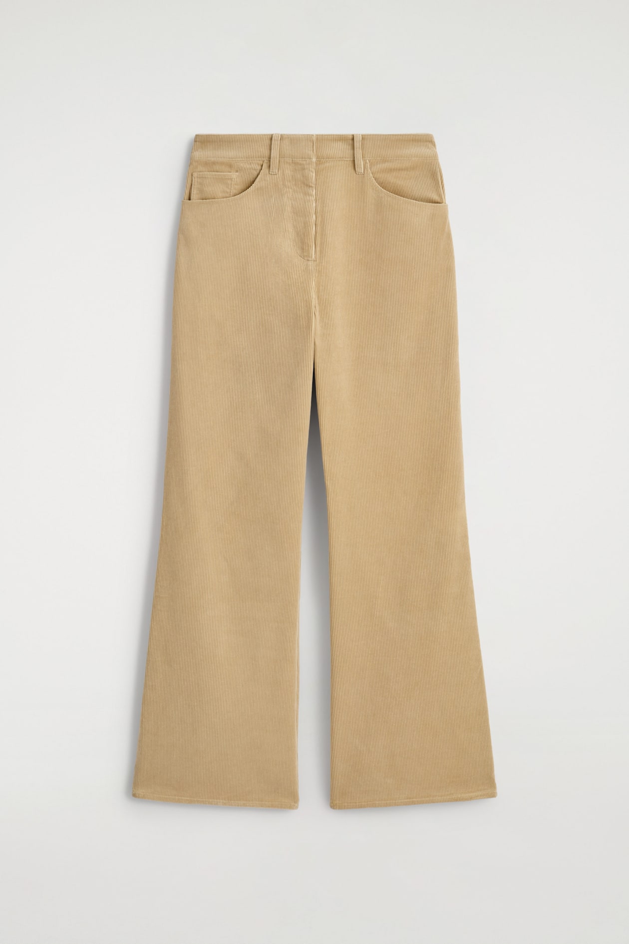 CORDUROY STRAIGHT-LEG PANTS — BEIGE