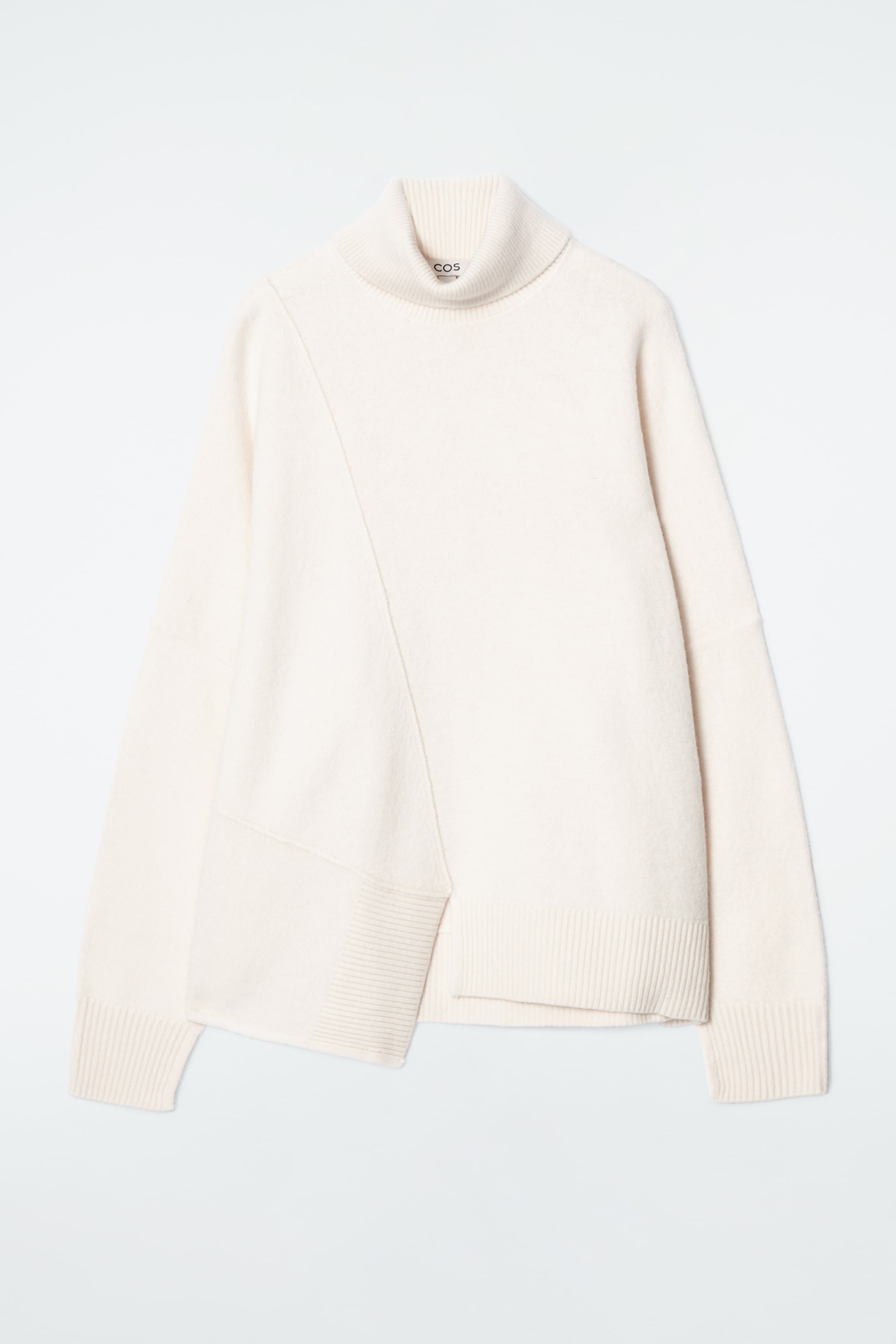 Agrandir l'image: PULL ASYMÉTRIQUE LAINE MÉRINOS - BLANC - FEMME | H&M CH 1