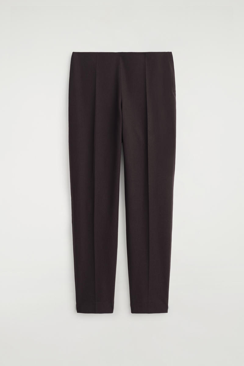 Cos Slim-leg Cropped Pants In Brown