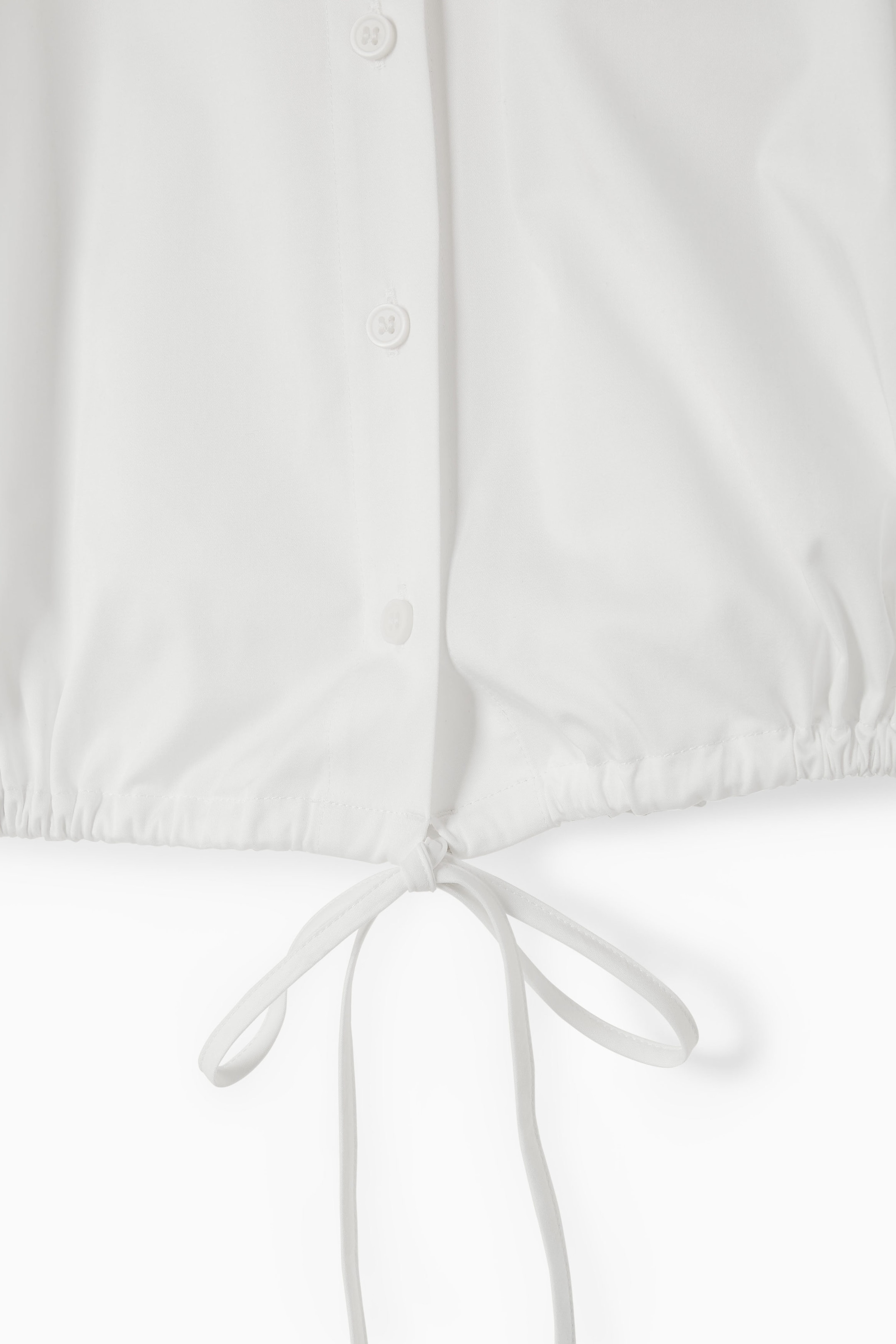 OVERSIZED TIE-DETAIL CROPPED SHIRT