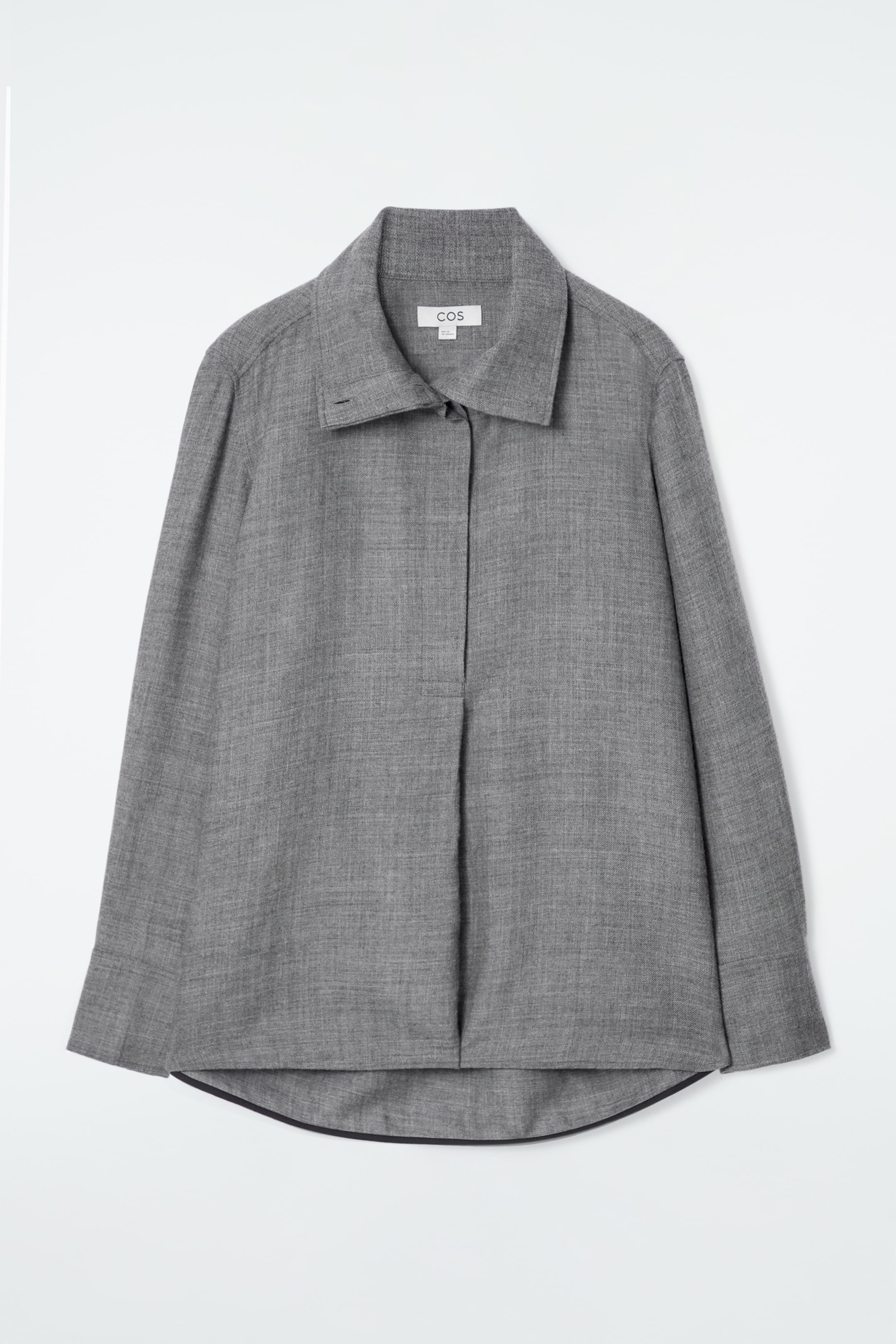 Agrandir l'image: CHEMISE DÉCONTRACTÉE À COL CHEMINÉE EN FLANELLE - GRIS CHINÉ - FEMME | H&M CH 1