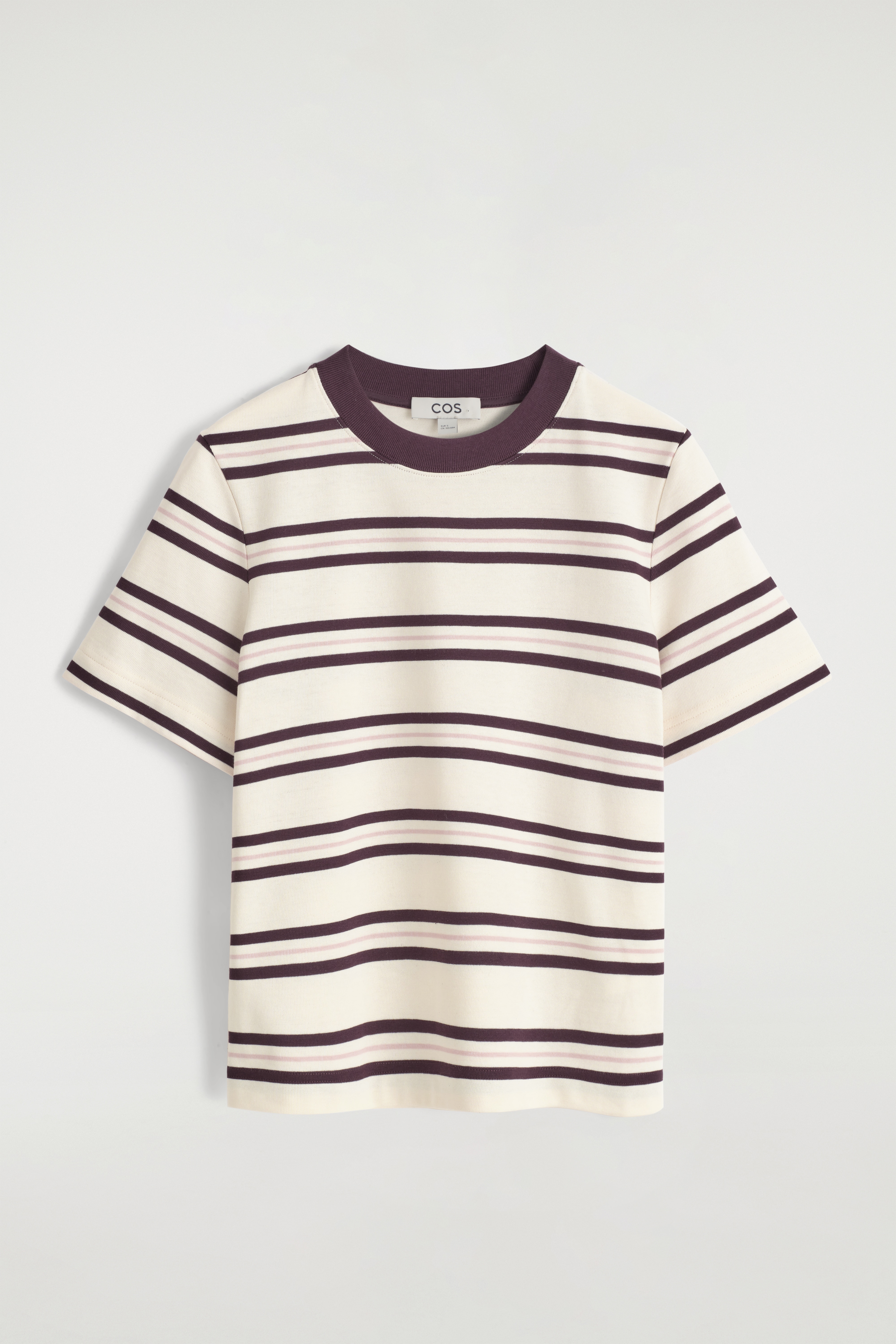 SCHLICHTES T-SHIRT MIT NORMALER PASSFORM - WEISS/BURGUNDERROT/GESTREIFT/WEISS/Hellbeige/KHAKI/Schwarz/NAVYBLAU/ORANGE/WEISS/GESTREIFT/ROSA/NAVYBLAU/GRAU MELIERT/ANTHRAZITGRAU MELIERT/WEISS/SCHWARZ/NAVYBLAU/WEISS/STREIFEN