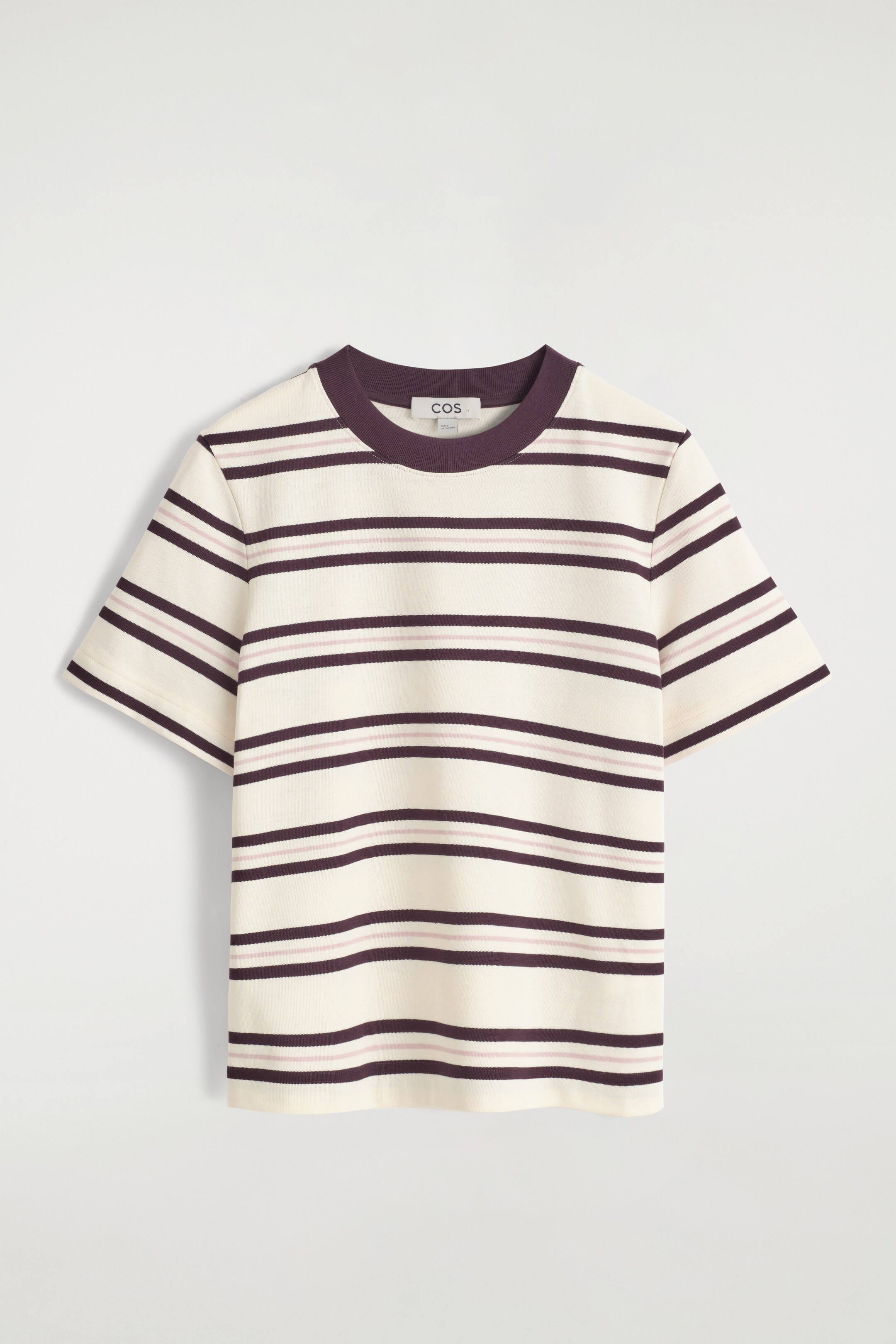 Agrandir l'image: T-SHIRT REGULAR ÉLÉGANT - BLANC / BORDEAUX / RAYURES - FEMME | H&M CH 5