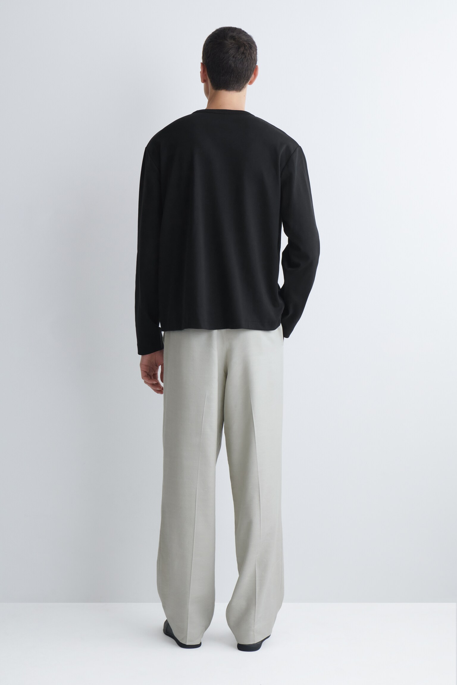 TRICOU CU MÂNECI LUNGI DIN JERSEU INTERLOCK LEJER - NEGRU/ROZ PAL/NEGRU/ALB/ALBASTRU DESCHIS - 6