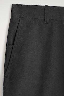 COTTON REGULAR-FIT STRAIGHT-LEG CHINOS — BLACK 6