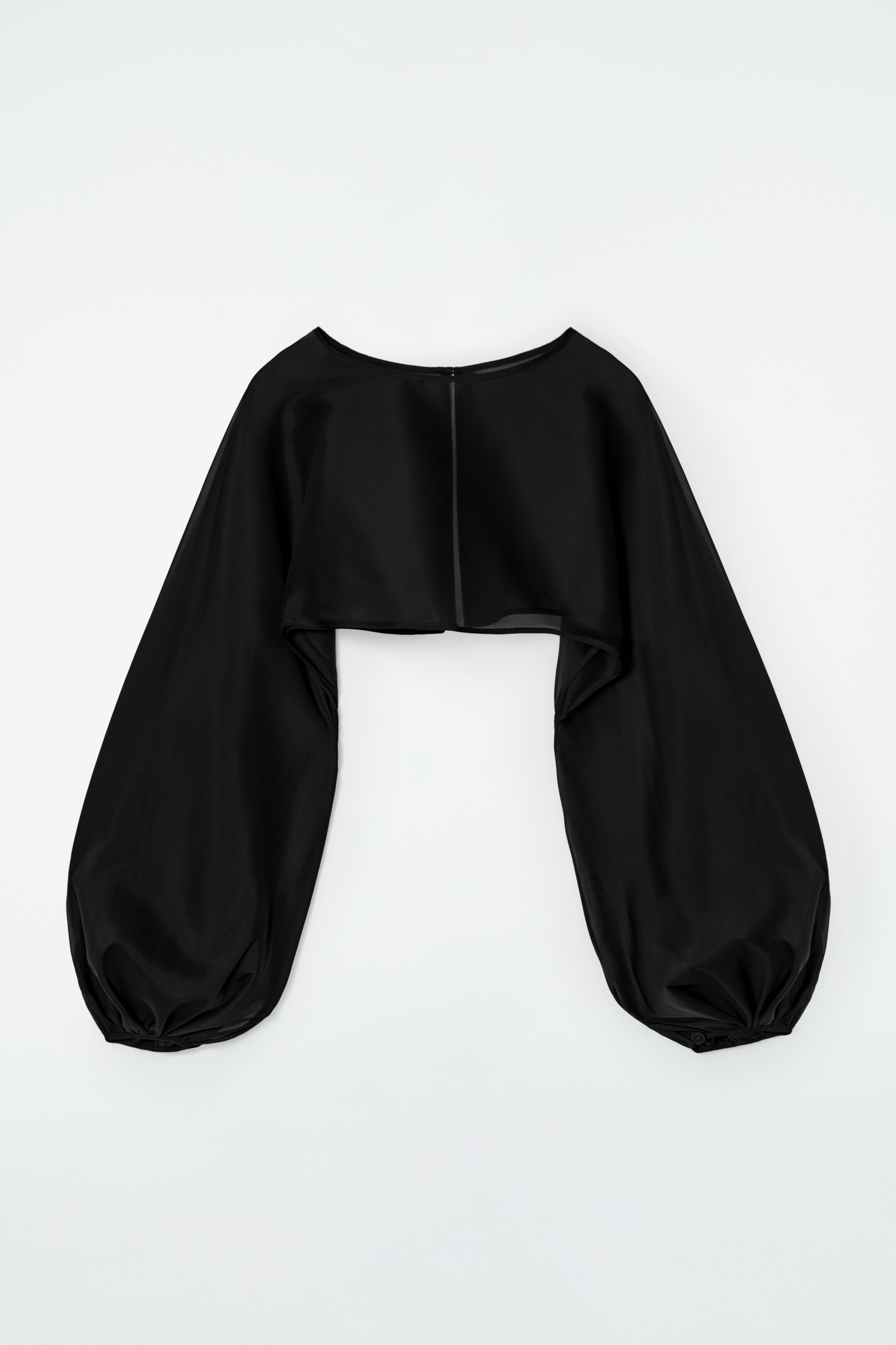 Ingrandisci l'immagine: BALLOON-SLEEVE SHEER SILK HYBRID - BLACK - DONNA | H&M CH 6
