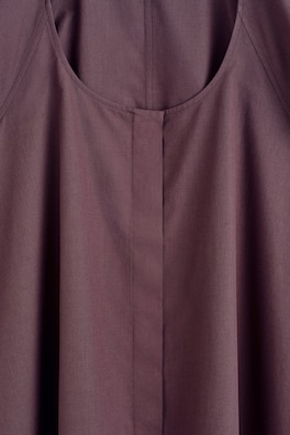FLUTED-SLEEVE COTTON BLOUSE — DARK RED 6