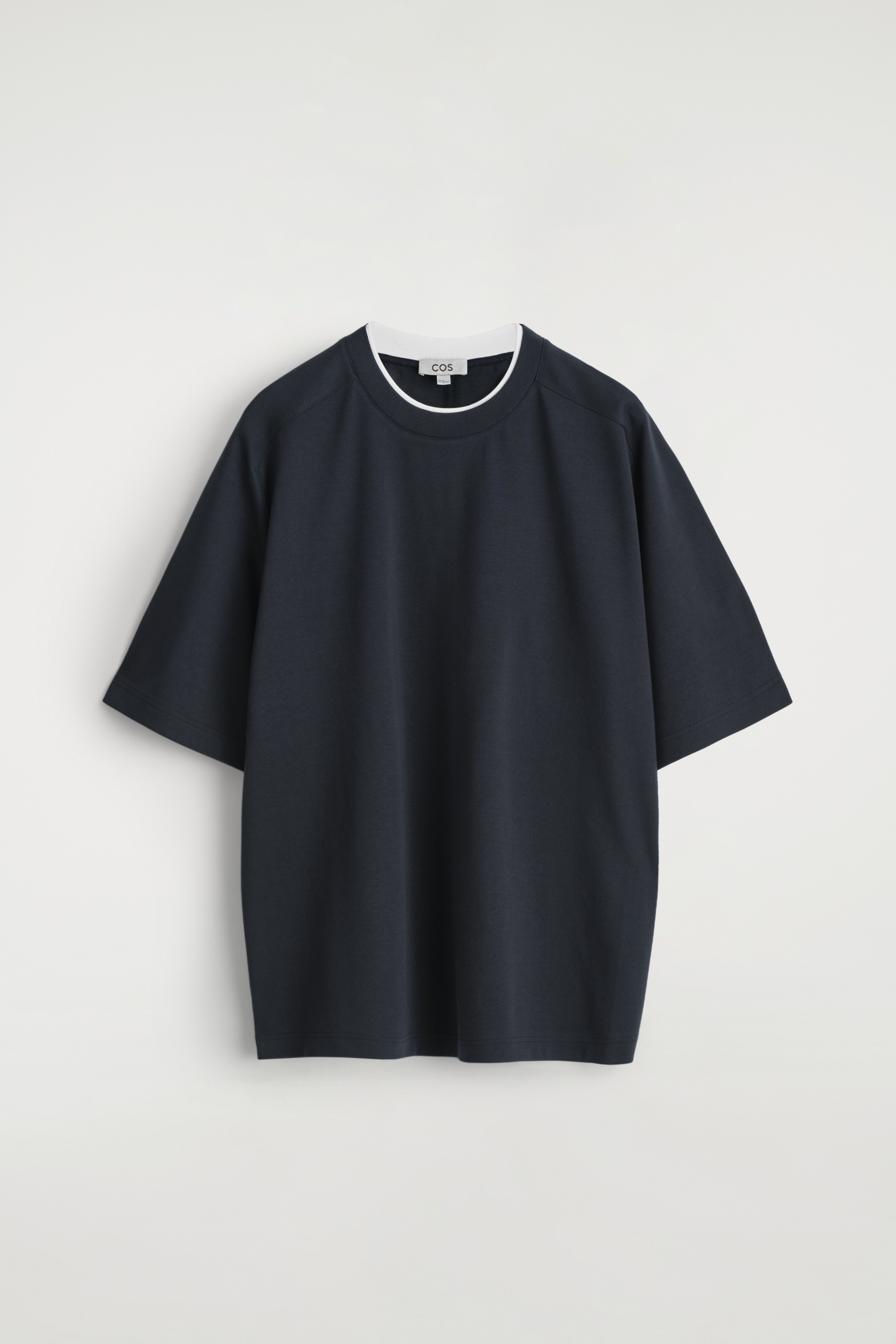 T-SHIRT OVERSIZE Z BAWEŁNY DWUŁOŻYSKOWEJ - CZARNY/ BIAŁY