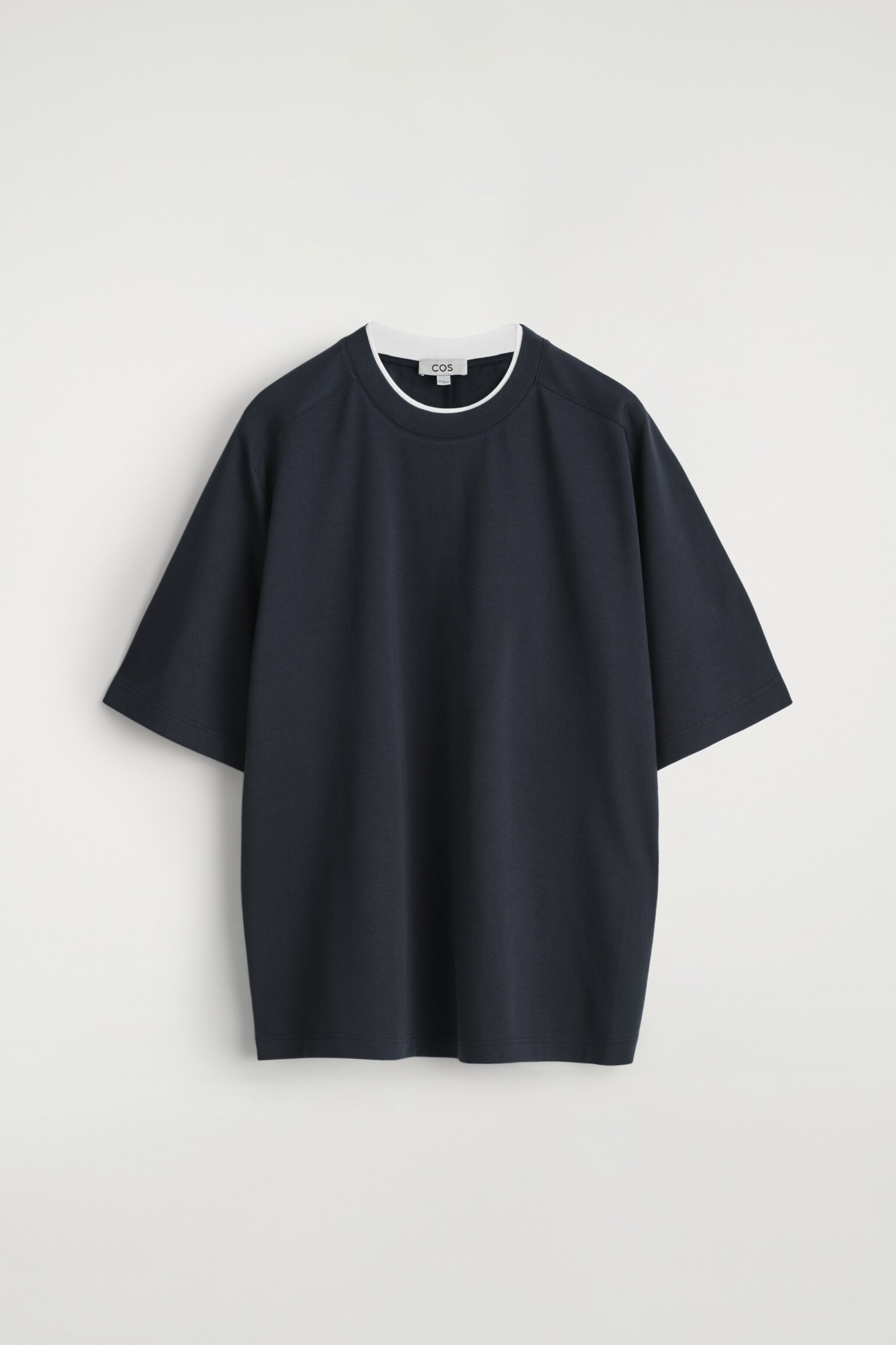 CAMISETA OVERSIZE DE ALGODÓN INTERLOCK - NEGRO/BLANCO/BLANCO - 2