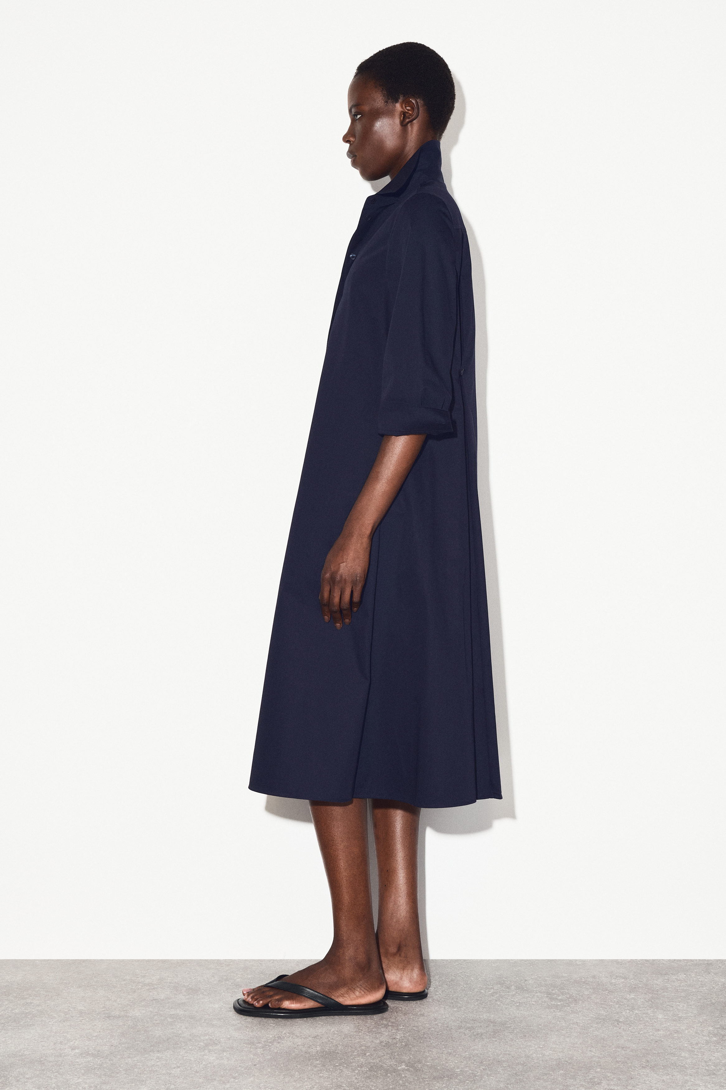 VOLUMINOUS MAXI SHIRT DRESS - NAVY | COS US