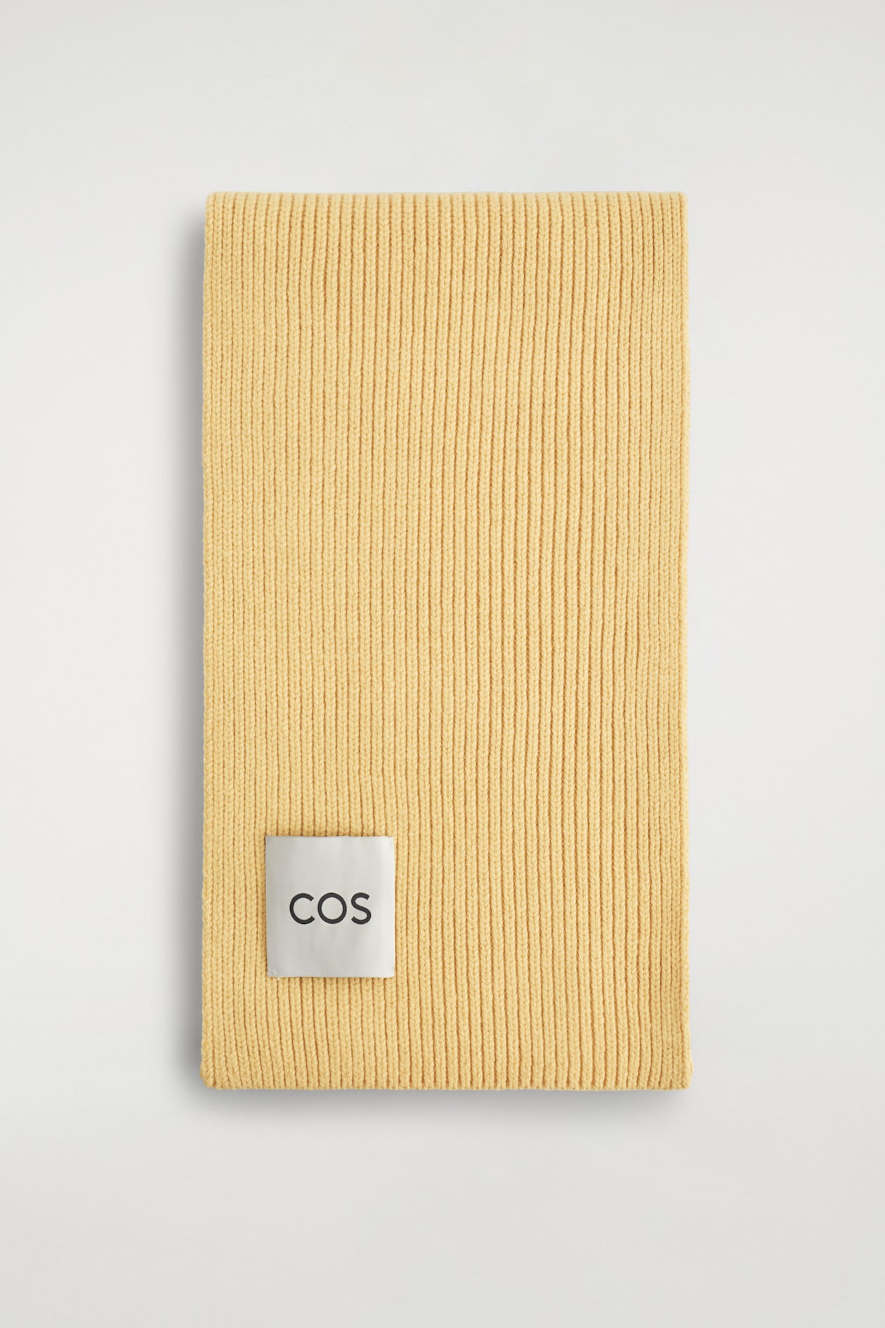 CHUNKY RIBBED WOOL SCARF — HONEY