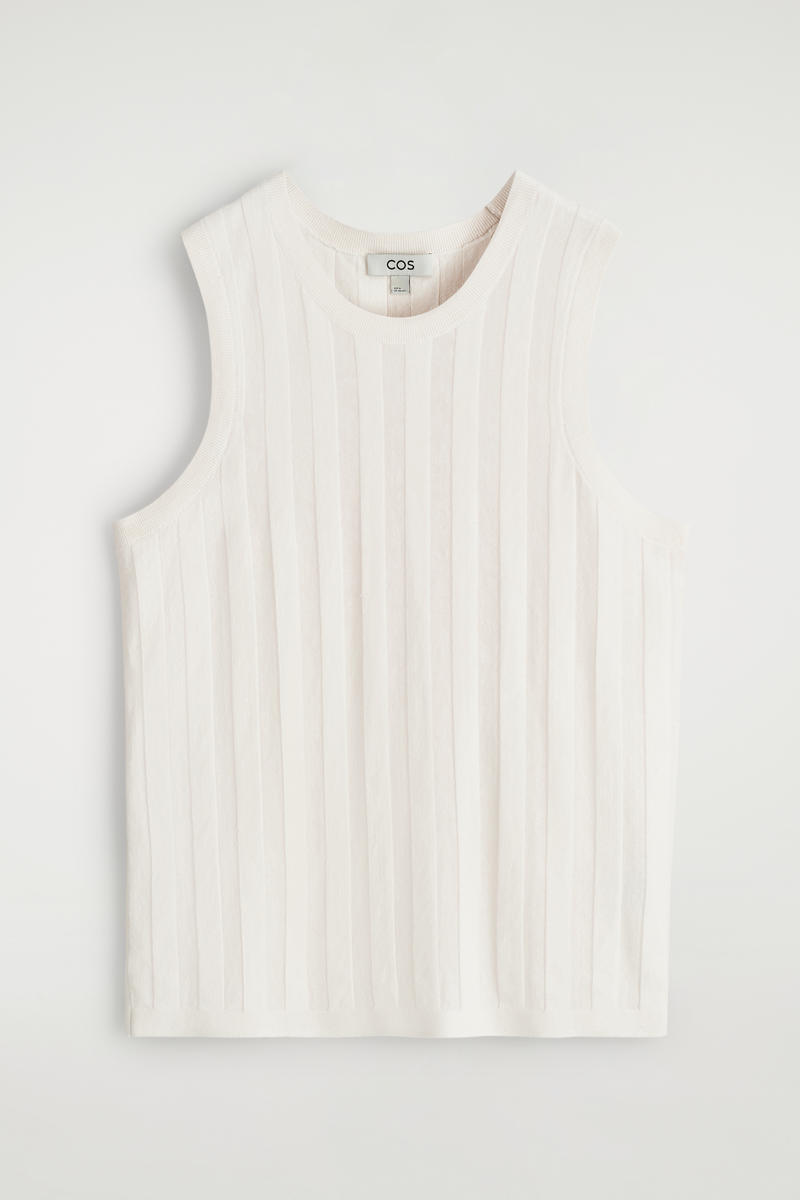 Striped Knitted Linen Tank Top