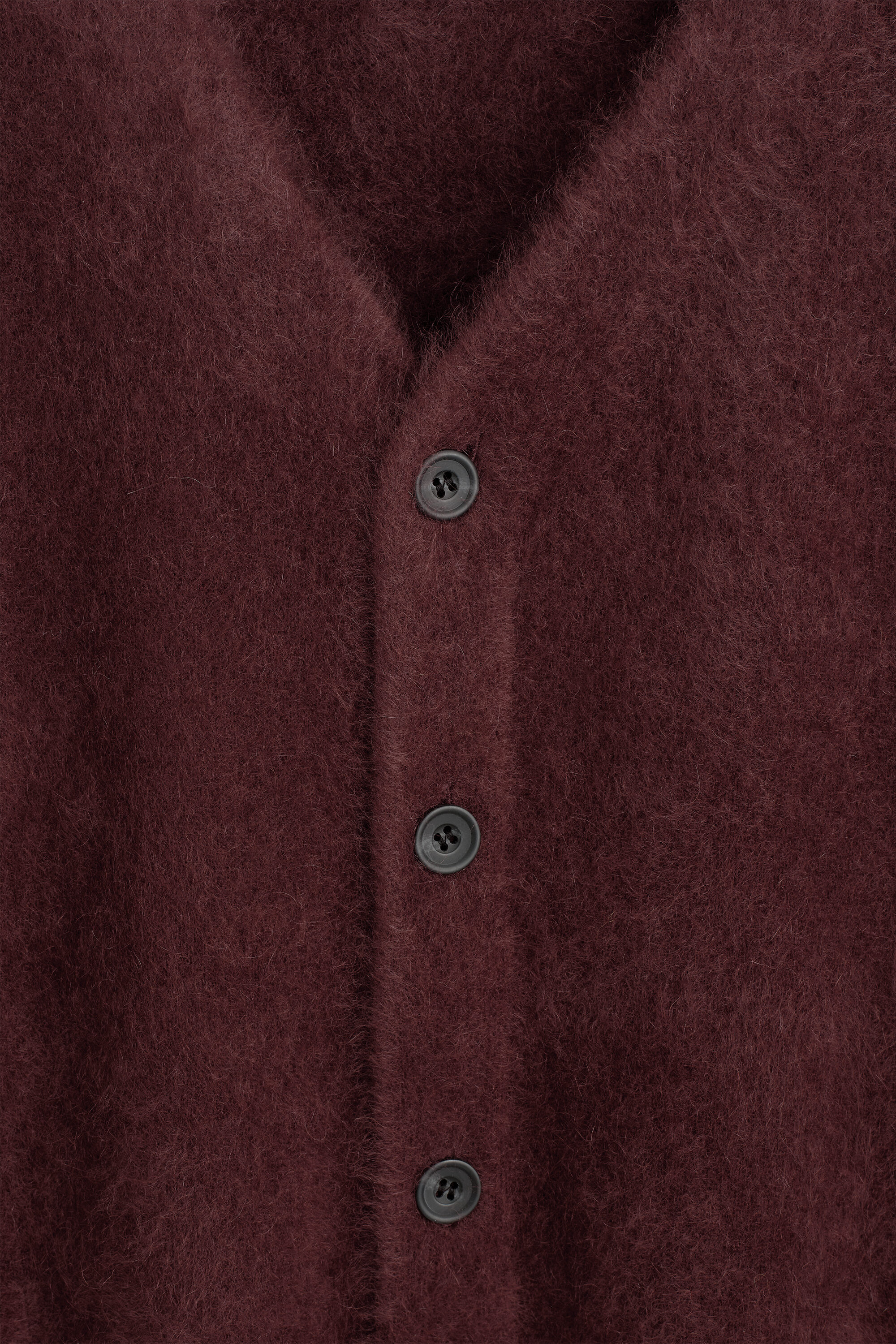 BRUSHED PURE CASHMERE V-NECK CARDIGAN - WINE RED | COS US