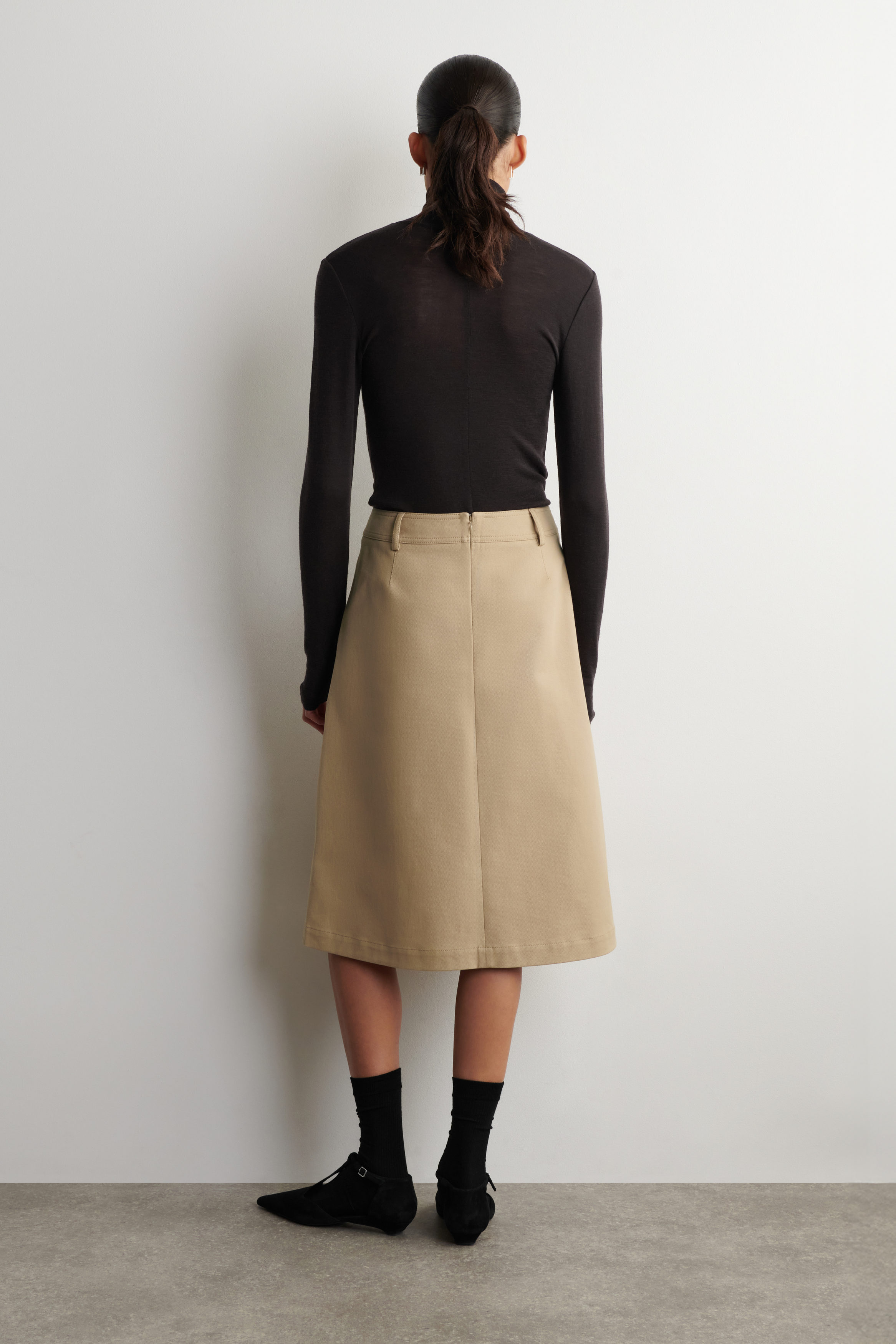 THE TOE新品　Bremen Skirt beige/M DECONSTRUCTED PLEATED COTTON MIDI SKIRT - BEIGE | COS US