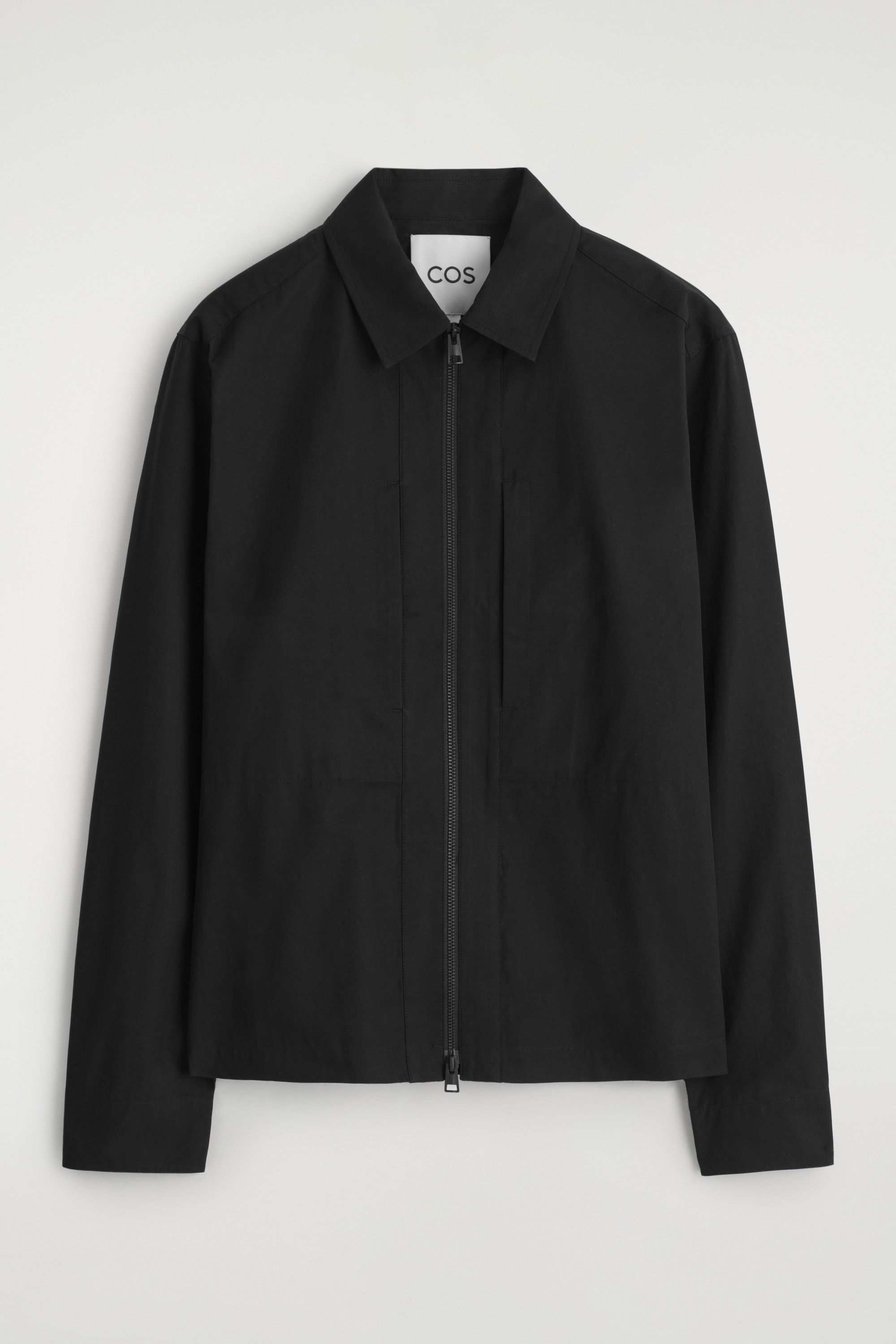 SOBRECAMISA DE ALGODÓN CON CREMALLERA - NEGRO