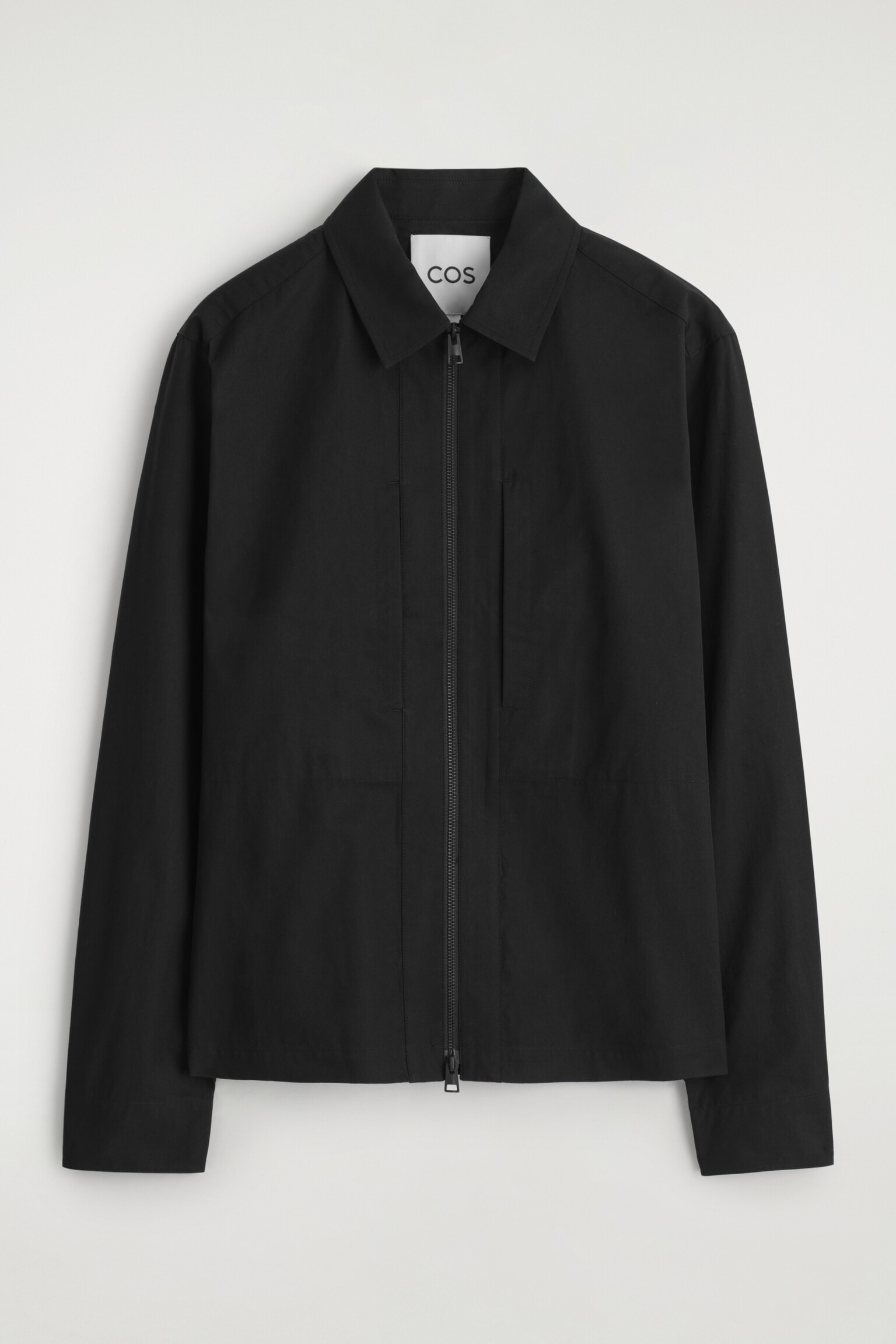 SOBRECAMISA DE ALGODÓN CON CREMALLERA - NEGRO