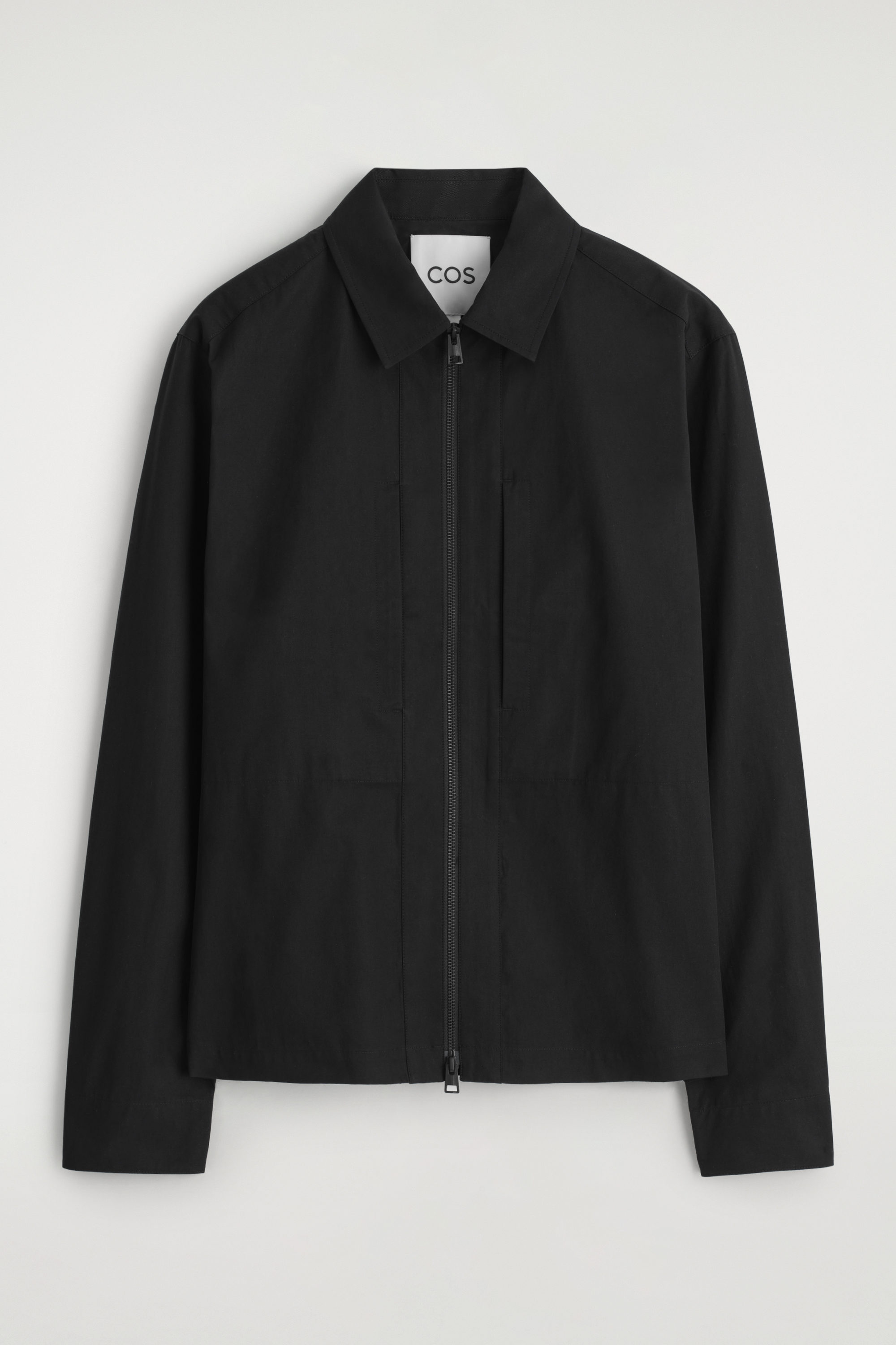 CONTRAST-STRIPE KNITTED TRACK JACKET - NAVY / IVORY | COS