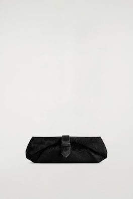 BELTED CLUTCH BAG - PONY HAIR-EFFECT LEATHER — CARBON 2