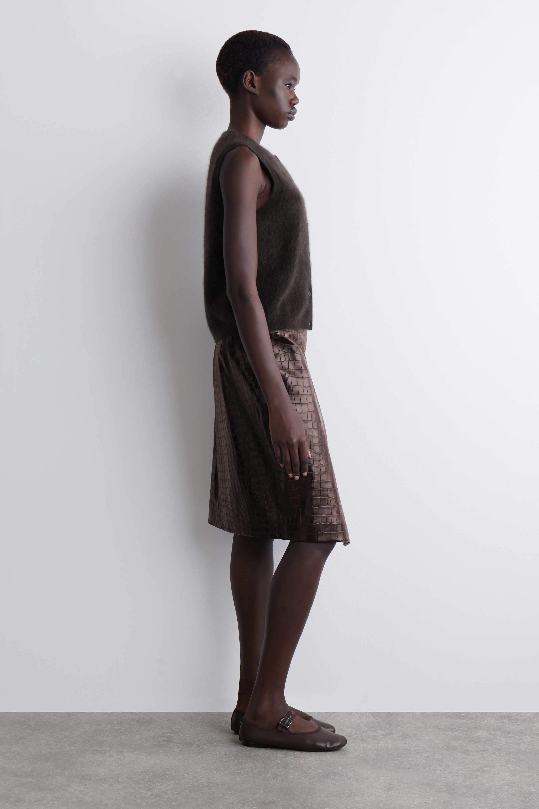 Ingrandisci l'immagine: SQUARE-TOE BUCKLED BALLET FLATS - BROWN - DONNA | H&M CH 3