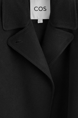 OVERSIZED CROPPED DOUBLE-FACED WOOL JACKET — BLACK 7